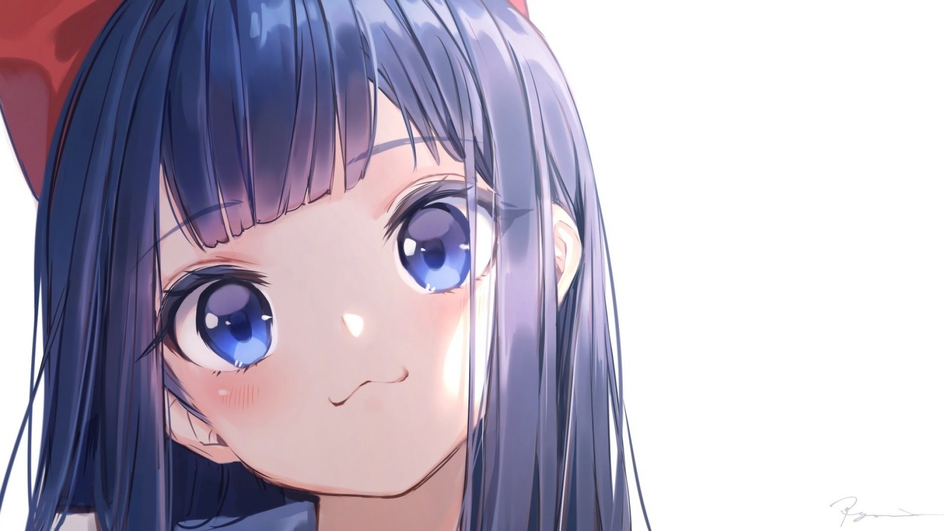 Download 1920x1080 Cute Anime Girl.blue Eyes, Smiling Wallpaper