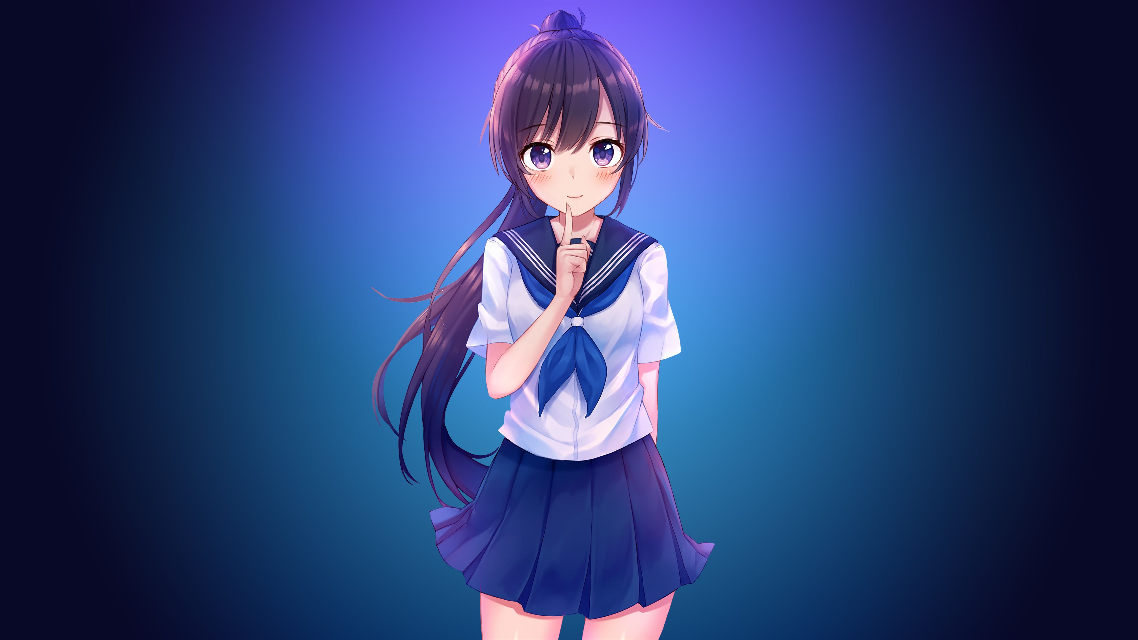 School Girl Anime 4k, HD Anime, 4k Wallpaper, Image, Background