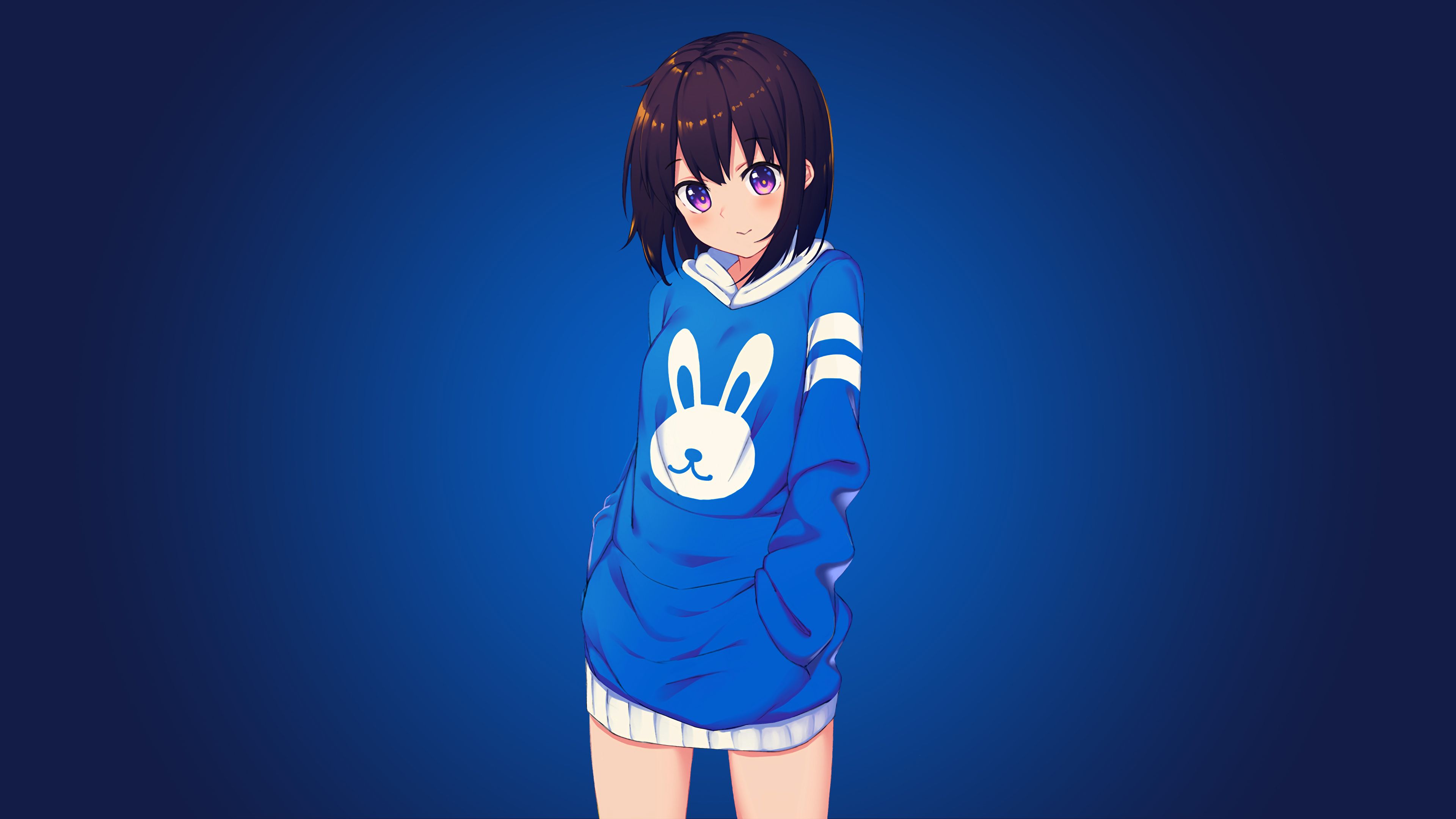 Blue Bunny Girl Anime 4k, HD Anime, 4k Wallpaper, Image, Background, Photo and Picture