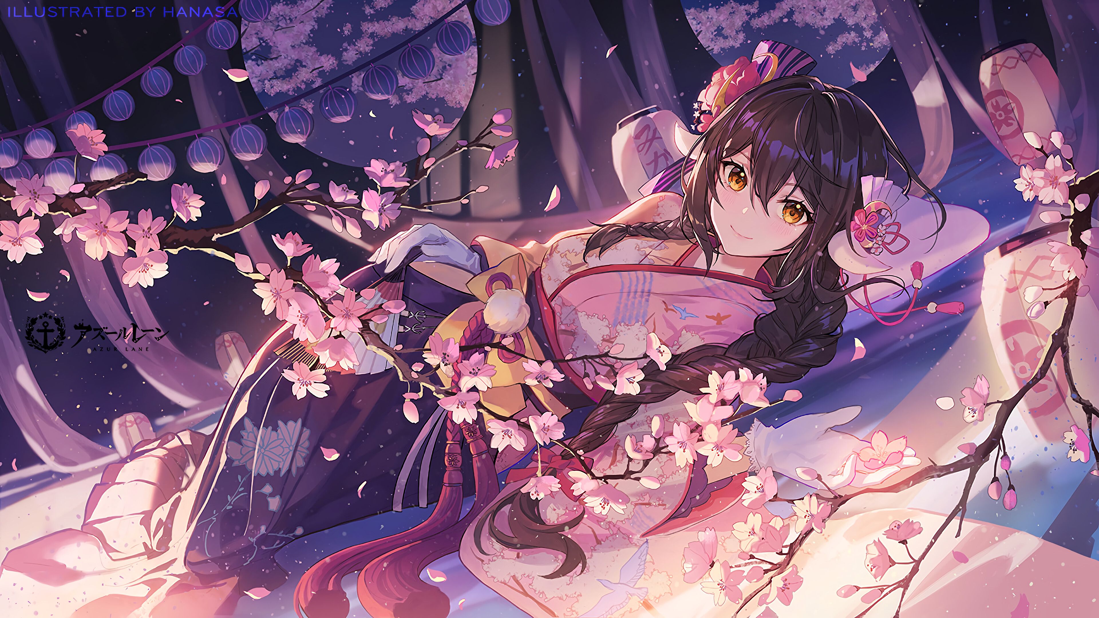 Azur Lane, Mikasa, Kimono, Anime Girl, 4K wallpaper. Mocah HD Wallpaper