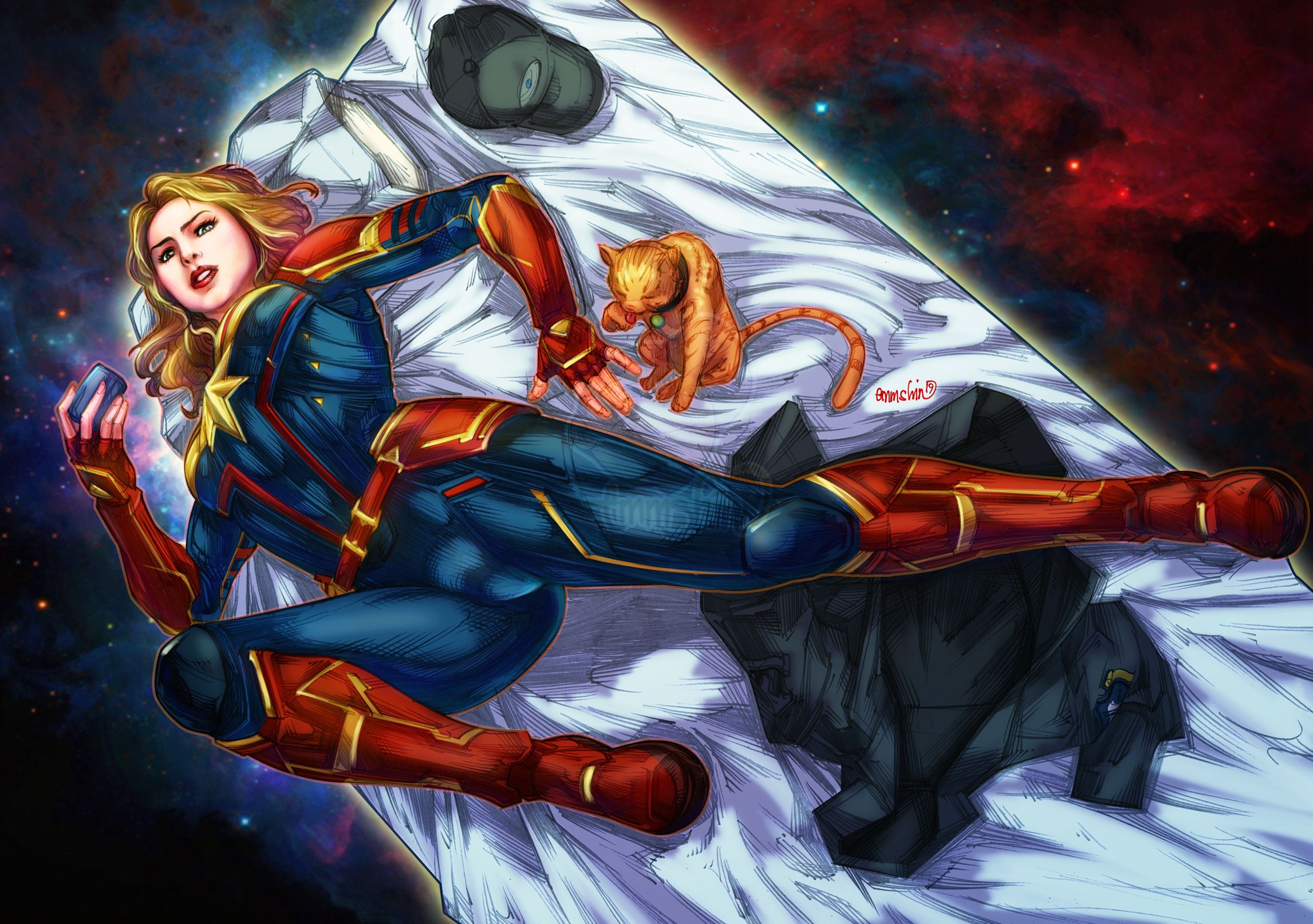 Captain Marvel Fanart, HD Superheroes, 4k Wallpaper, Image