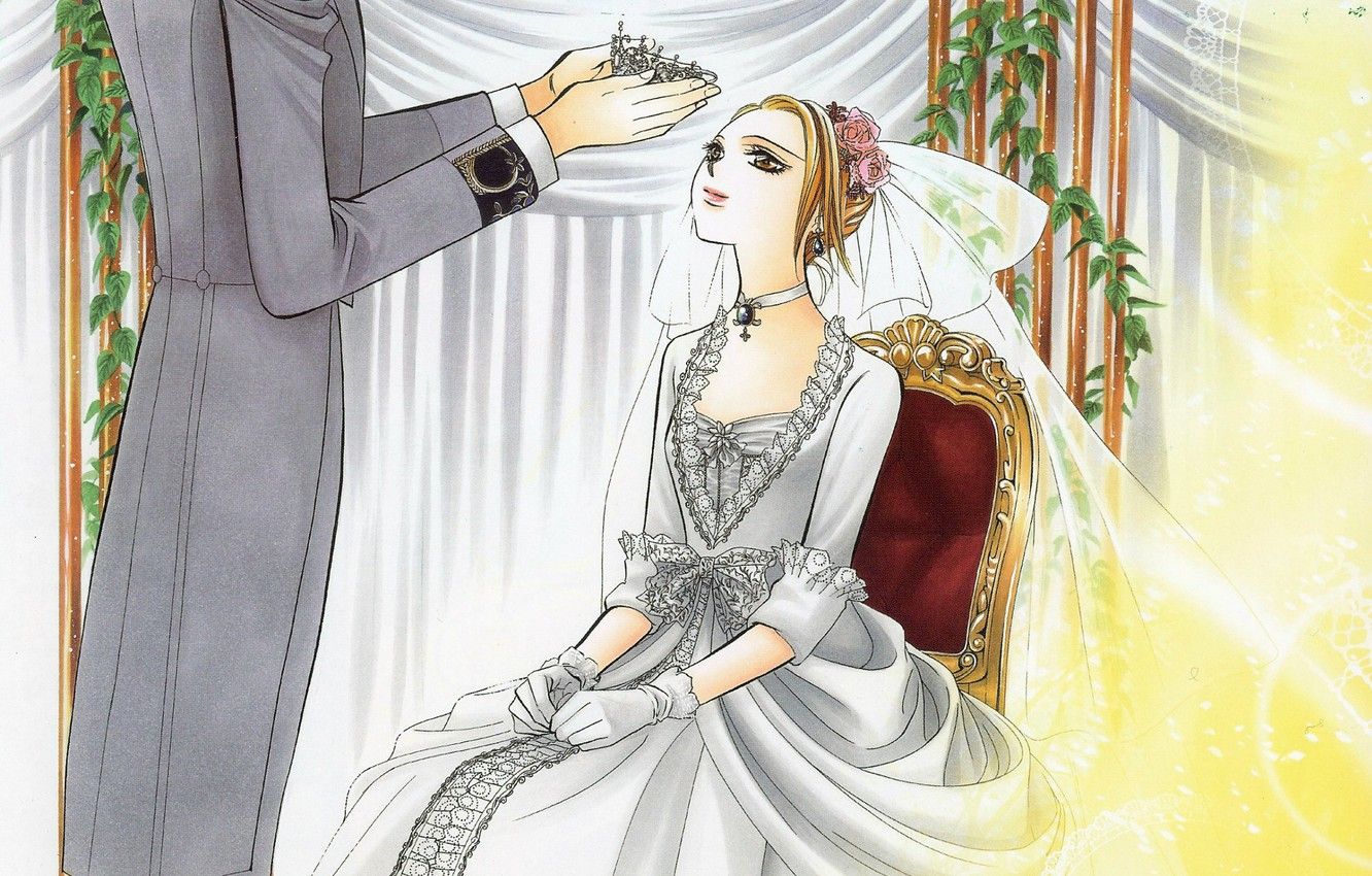 Wallpaper chair, curtains, gloves, lace, the bride, Diadema, veil