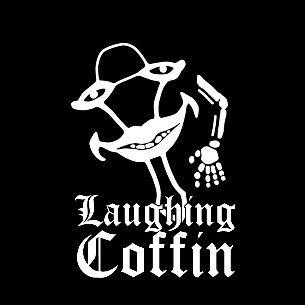Laughing Coffin LC Avatar Lettering White. Coffin, Lettering