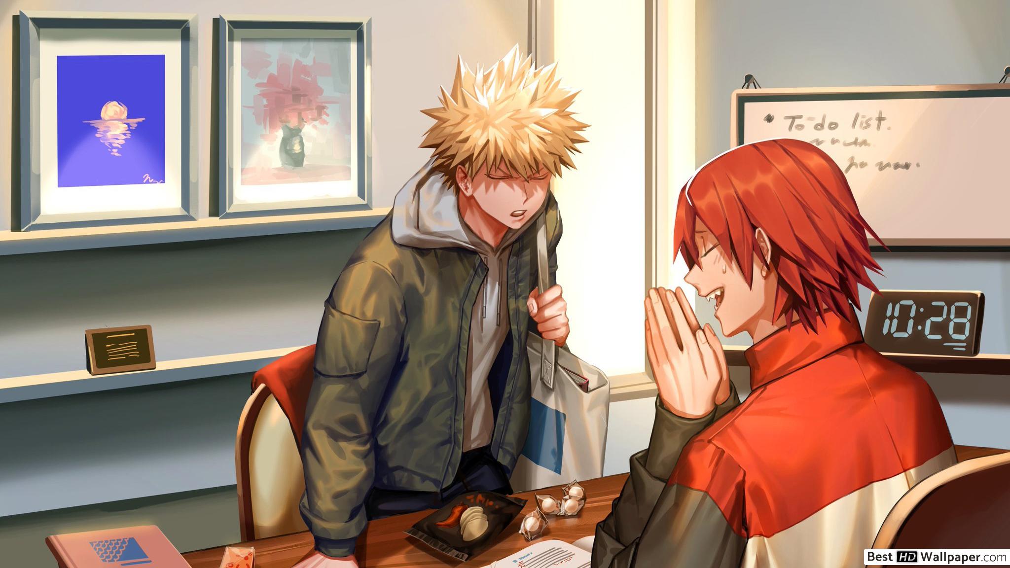 Katsuki Bakugo & Eijiro Kirishima (Office Work) HD wallpaper download