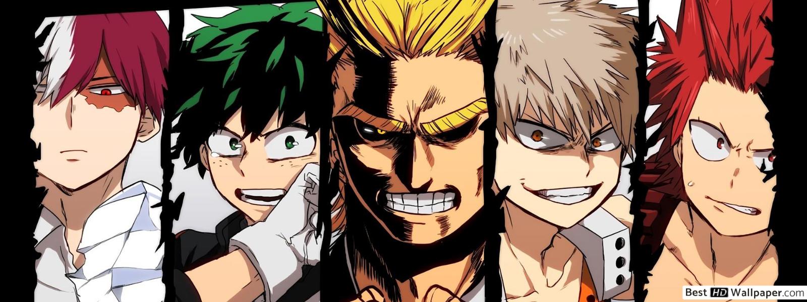 My Hero Academia Might, Katsuki Bakugo, Eijiro Kirishima, Izuku