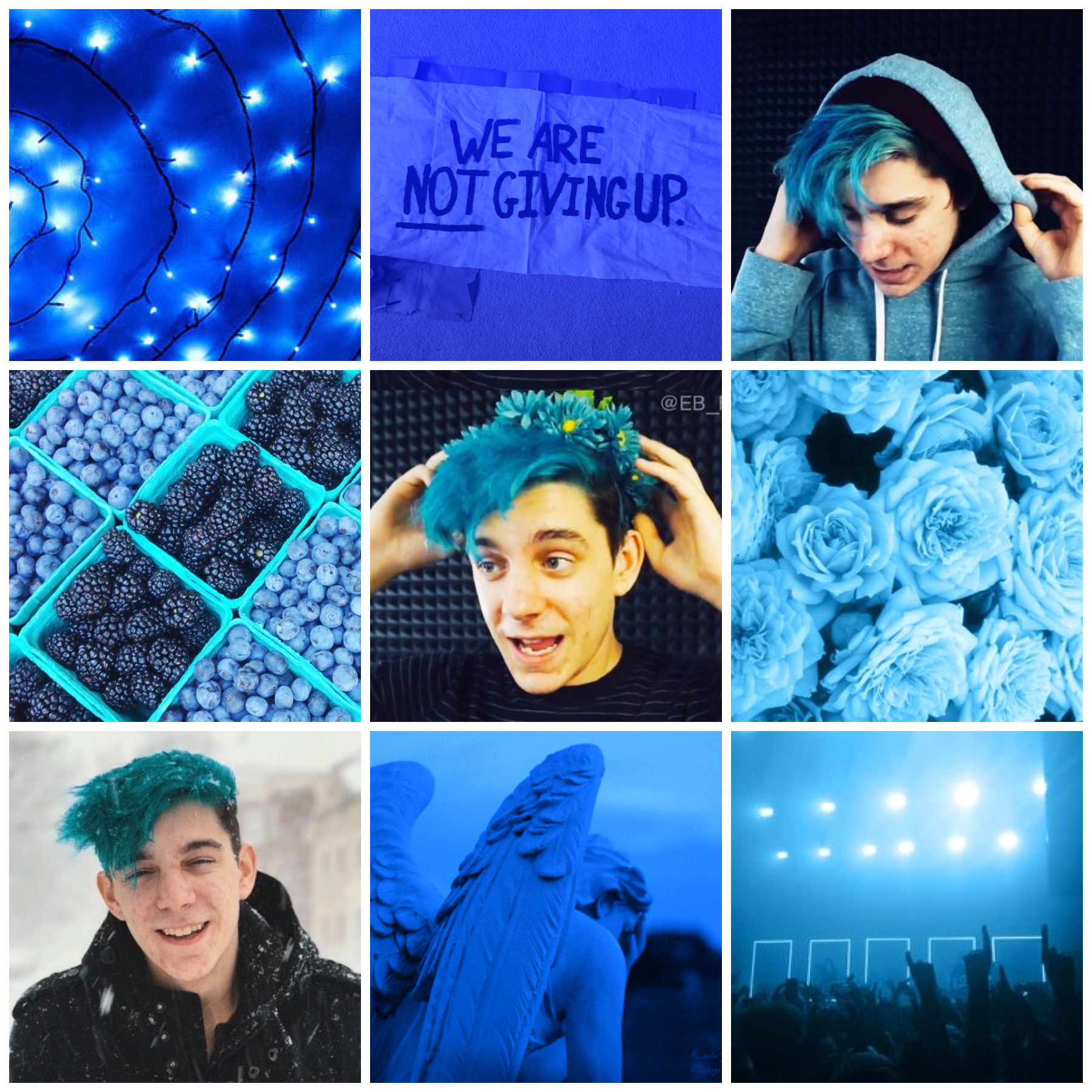CrankGamePlays// Blue/: Aesthetic// mood board// CrankGamePlays