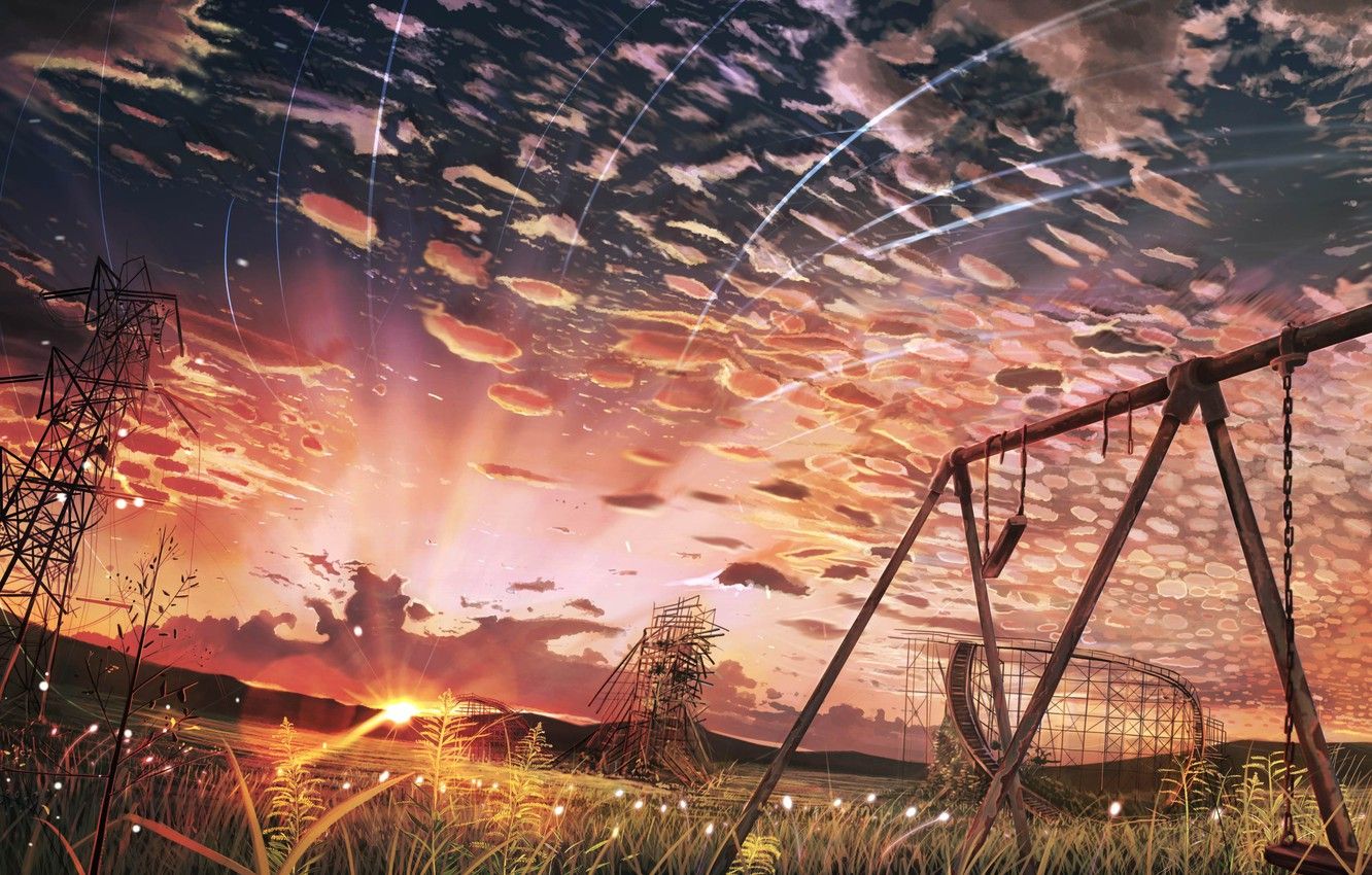 Wallpaper sunset, nature, swing image for desktop, section