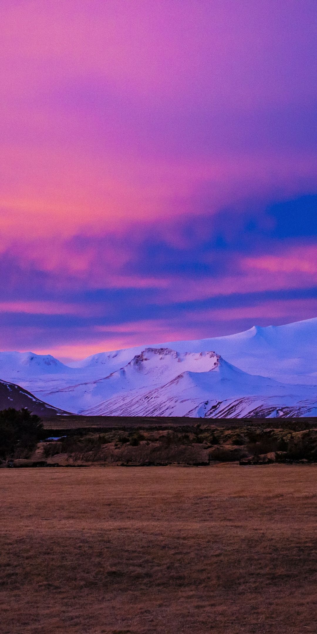 Iceland, landscape, pink sunset, 1080x2160 wallpaper. Pink sunset
