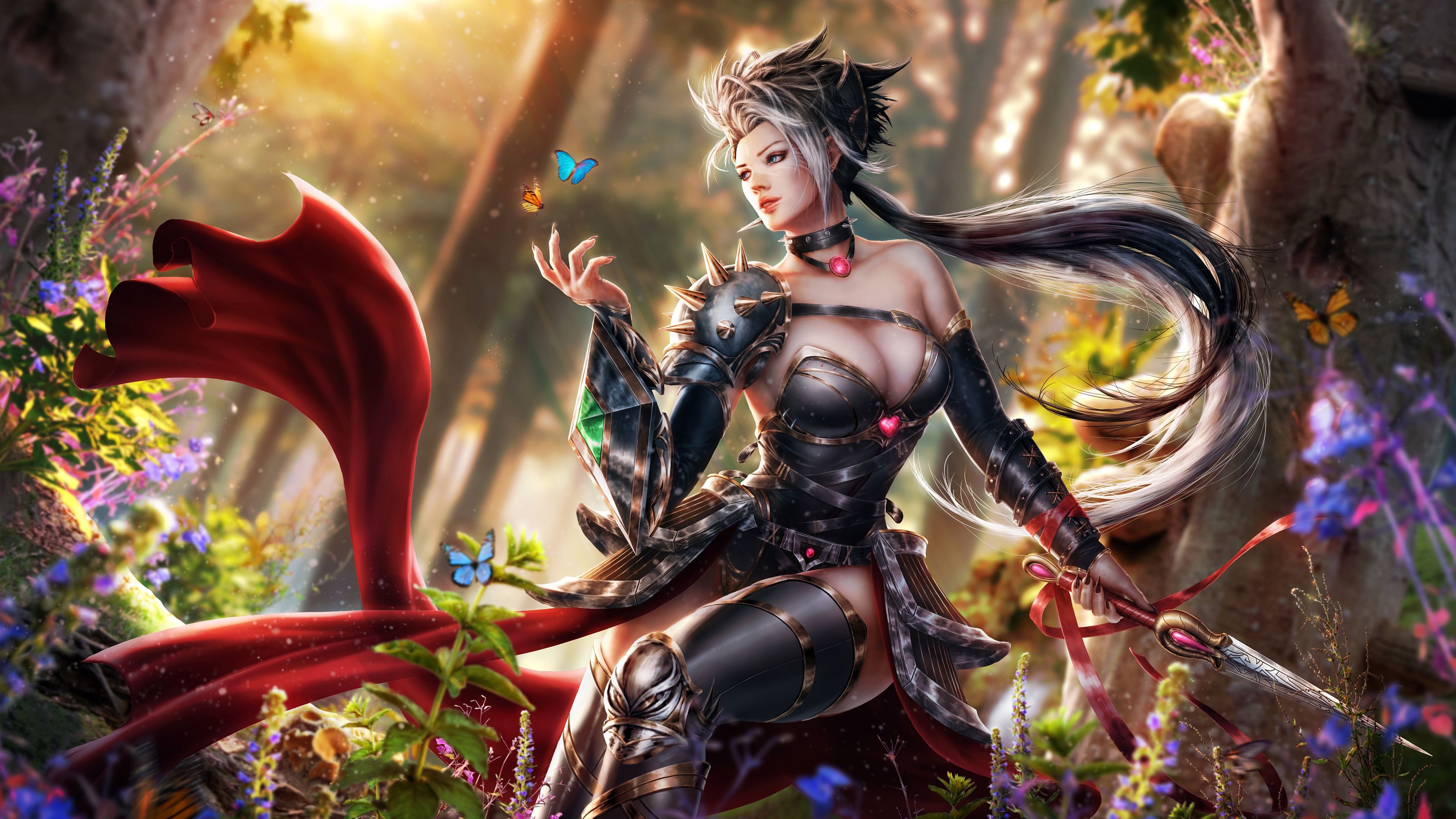 Fantasy Female Warrior Art 4K
