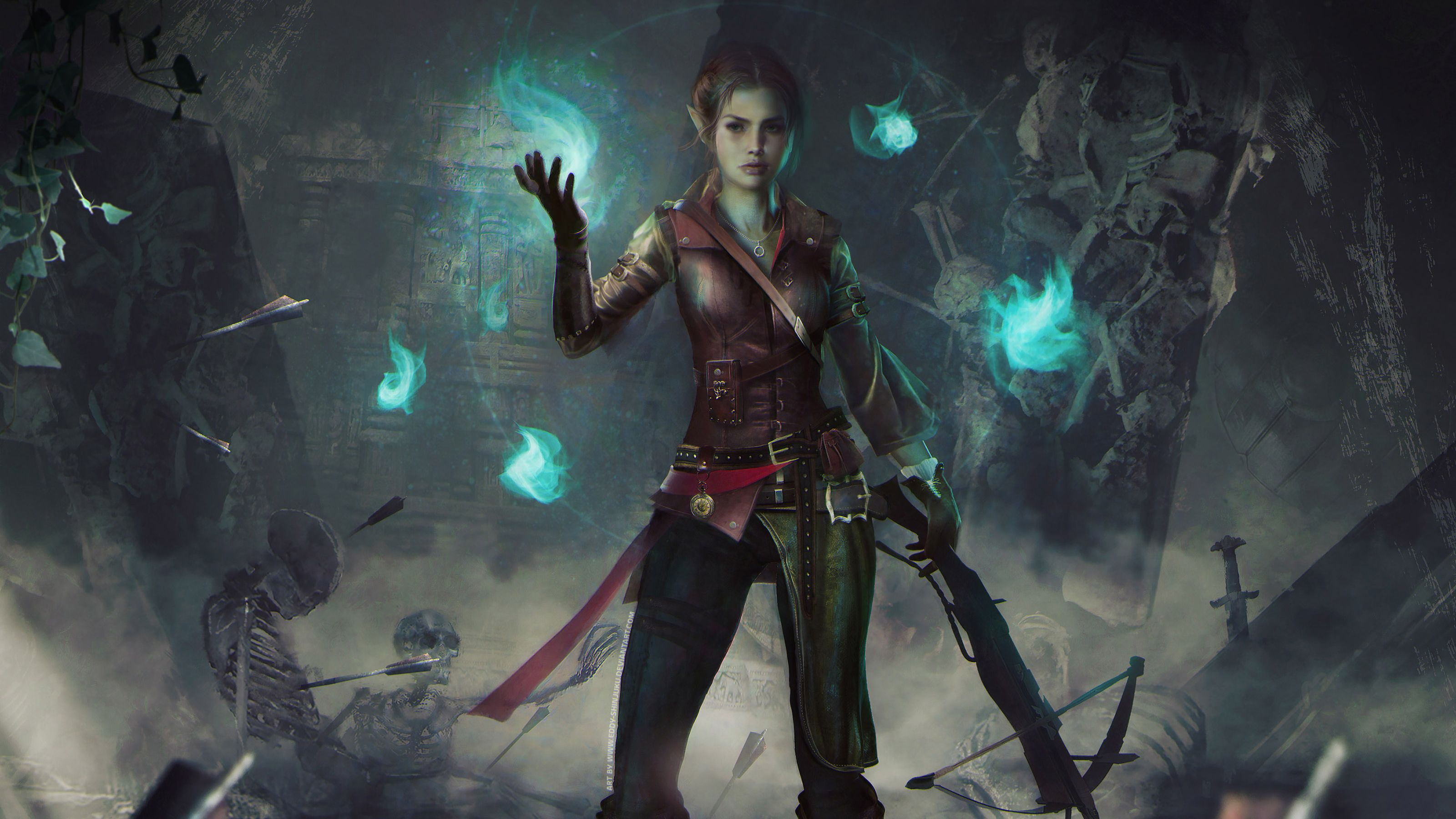 Wallpaper Warrior, Girl, Archer, Dungeons & Dragons, HD, Fantasy