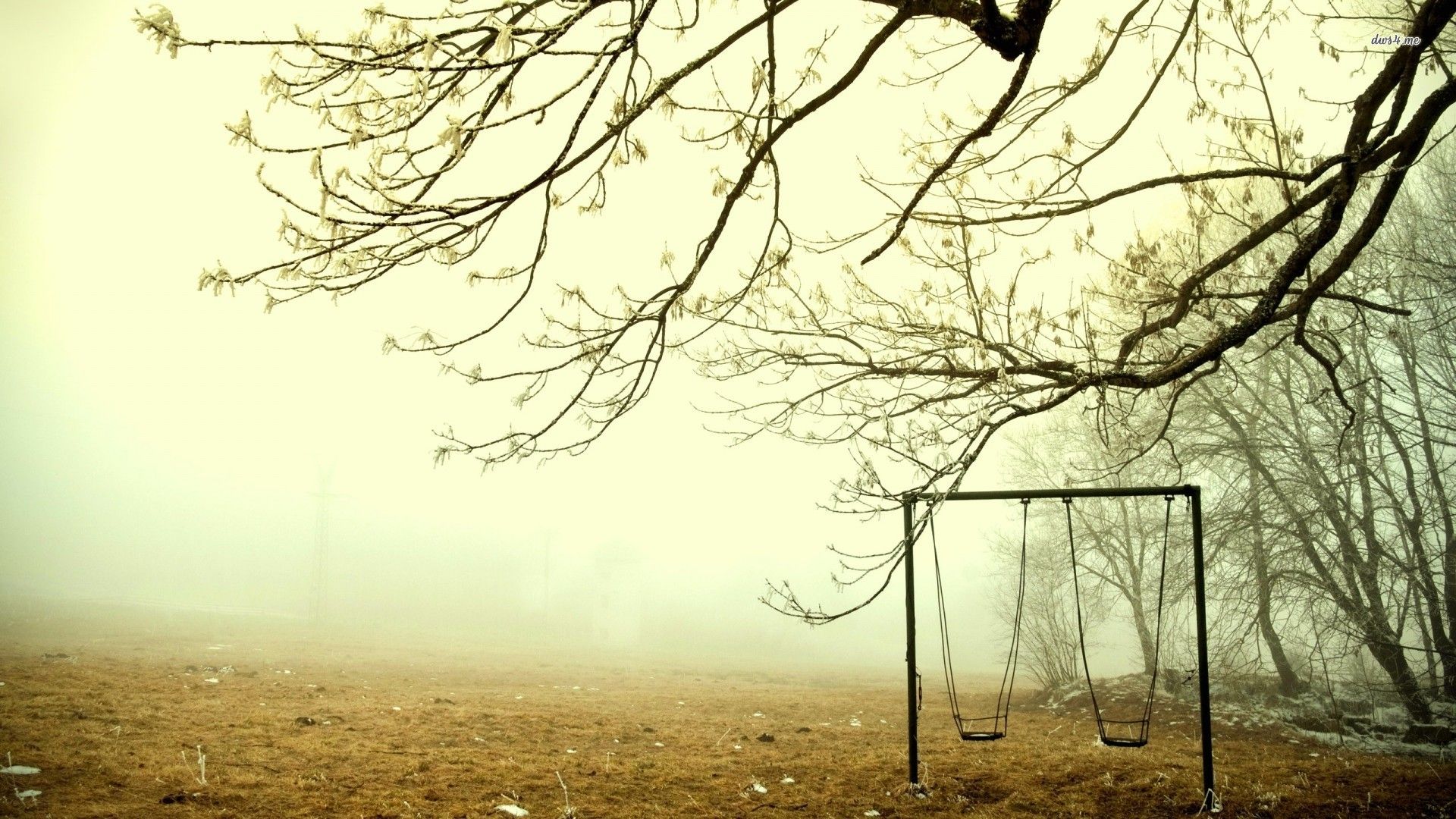 Swing Set Background. Beautiful Sunset