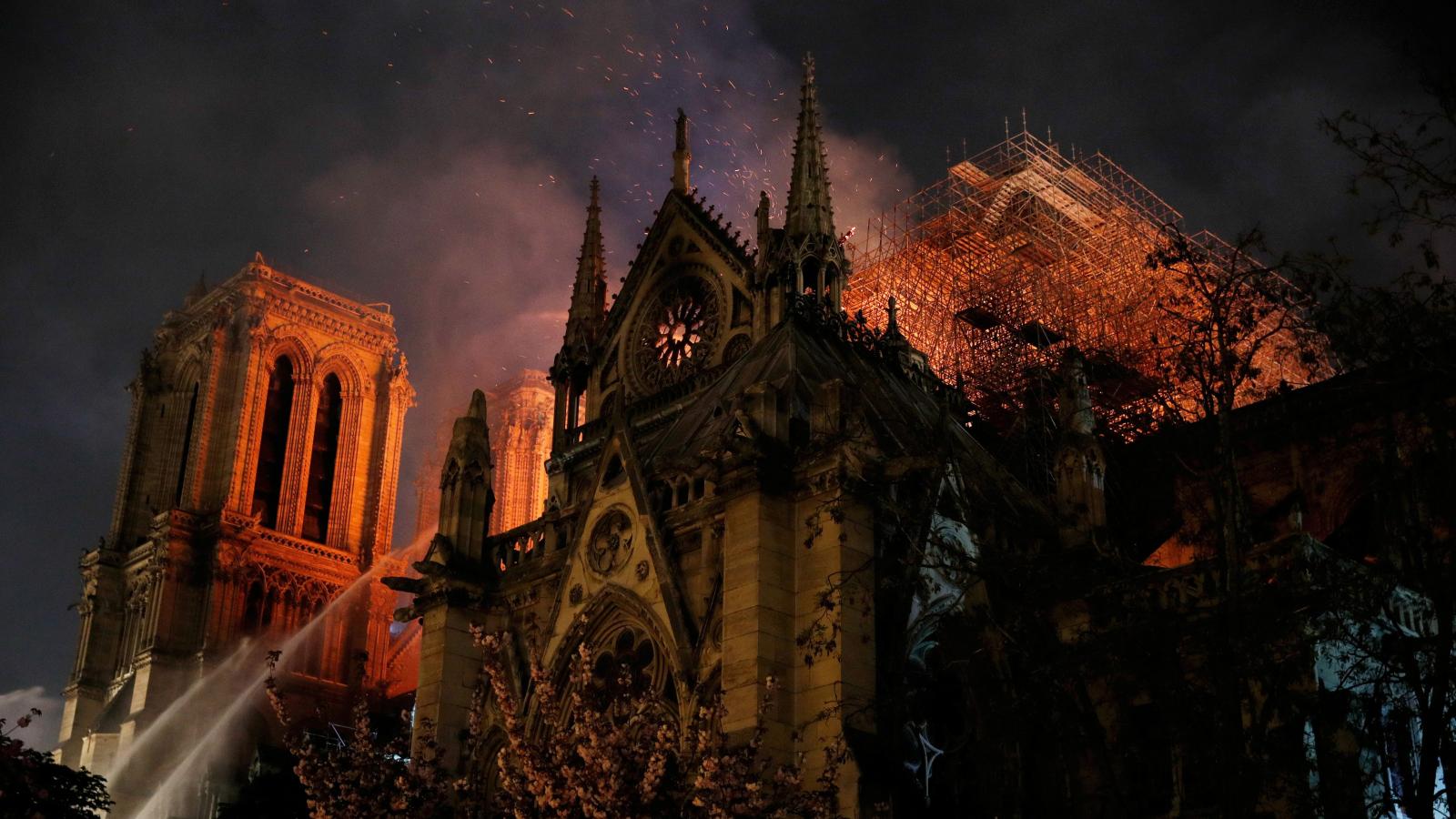 Notre Dame cathedral in Paris is on fire