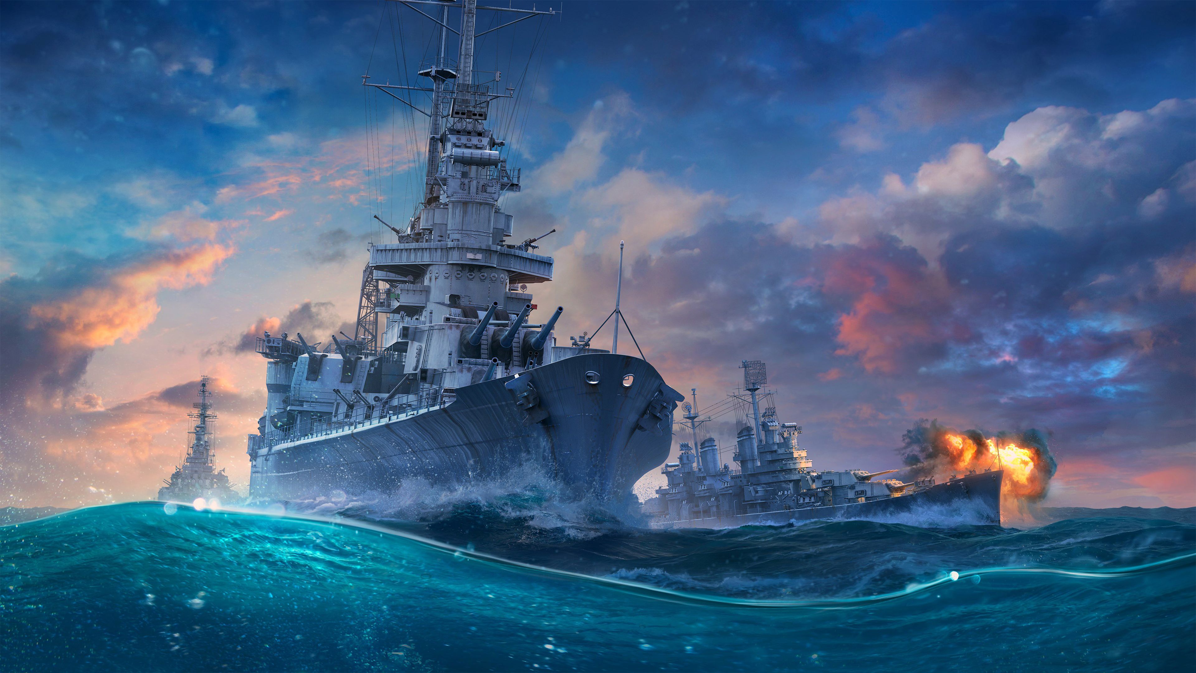 world of warships iowa hd background