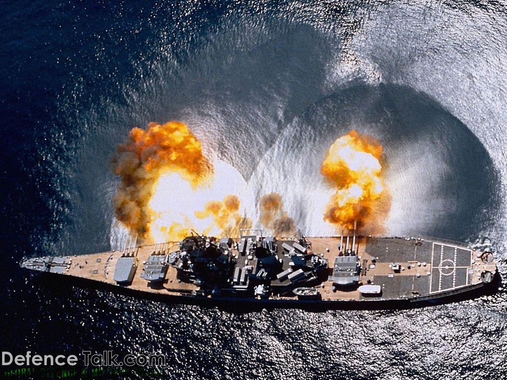 USN Battleship firing ships wallpaper. Defence Forum & Military Photo