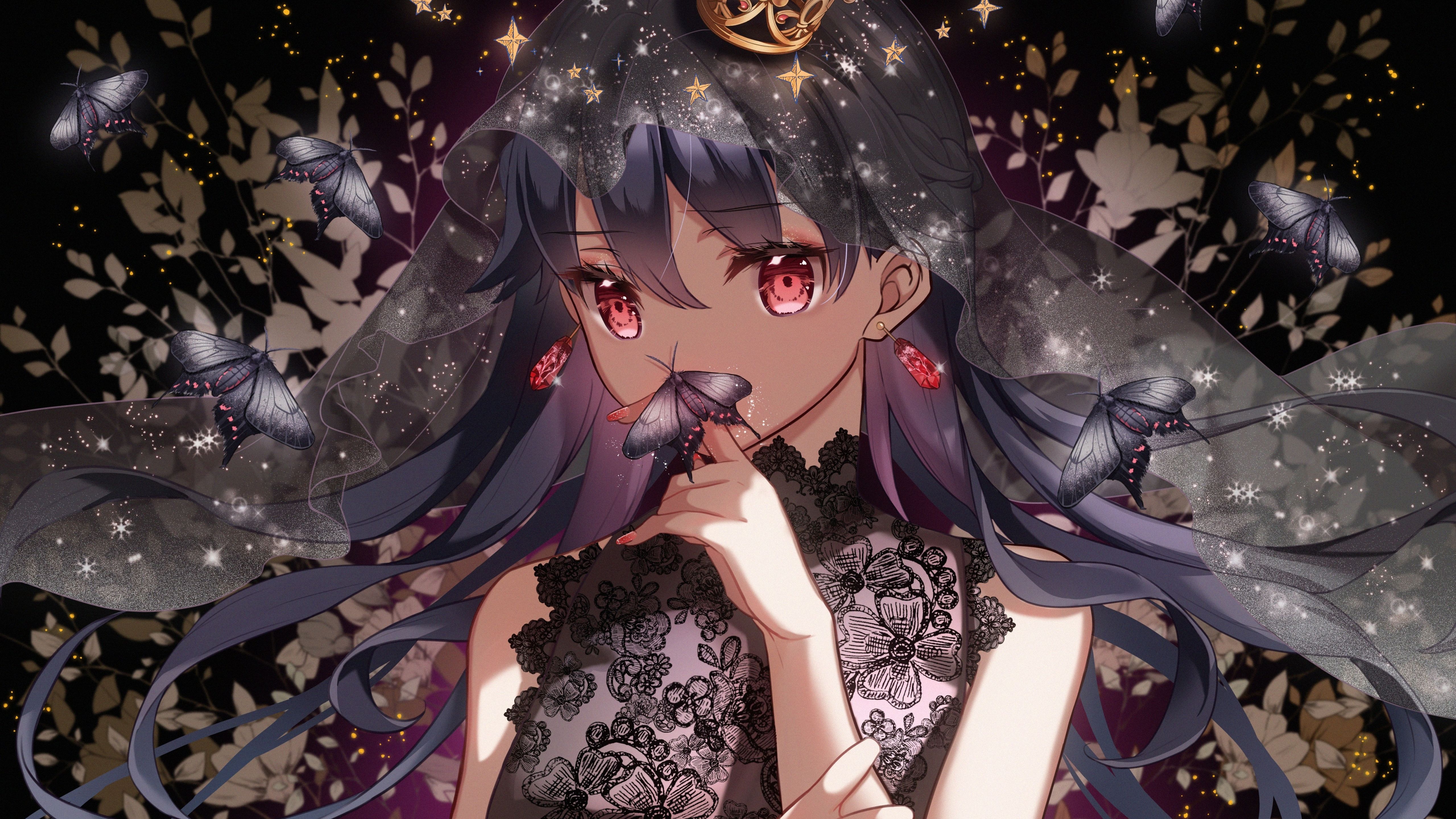 Download 5120x2880 wallpaper glitter, beautiful, anime girl