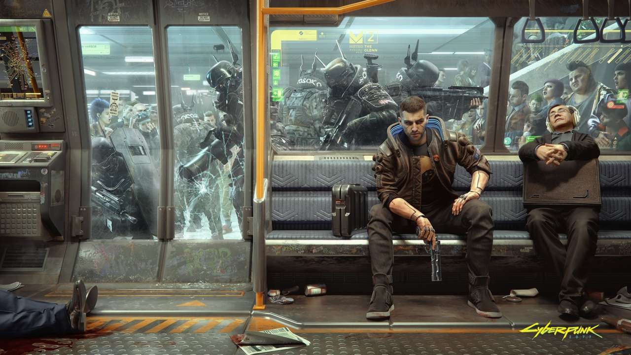 Cyberpunk 2077 PC Wallpaper Showcases V's Metro Commute