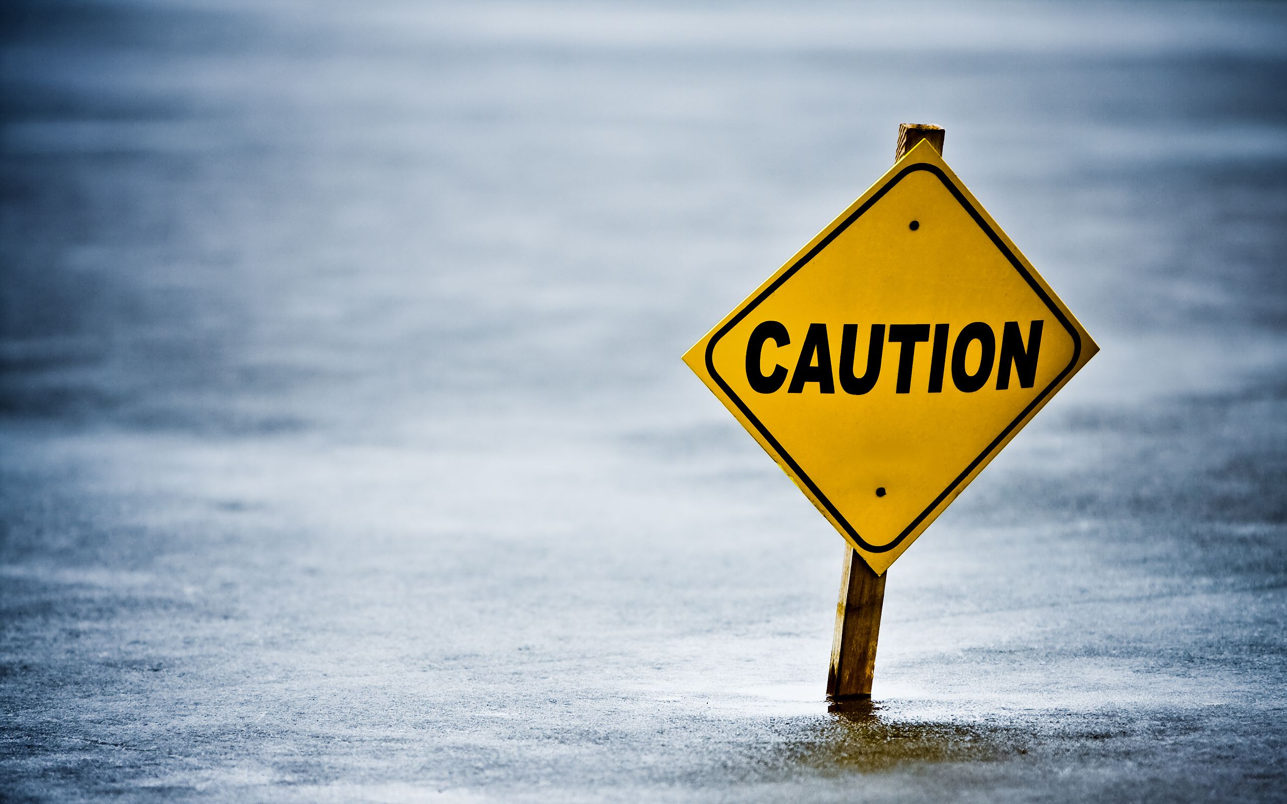 Download Wallpaper water sign, 2560x1600, Caution!