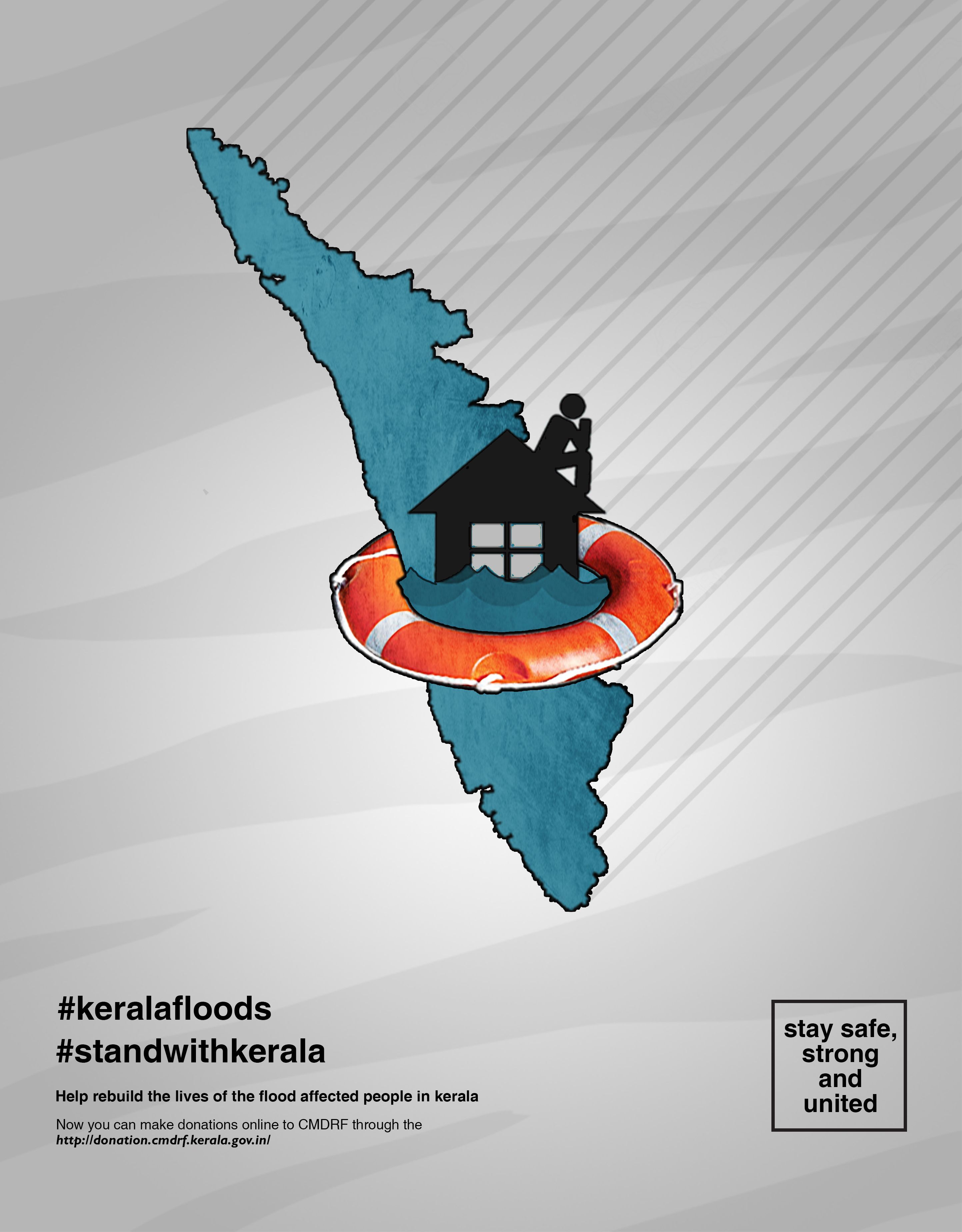 Kerala floods poster. Creative posters, Poster design, Creative art