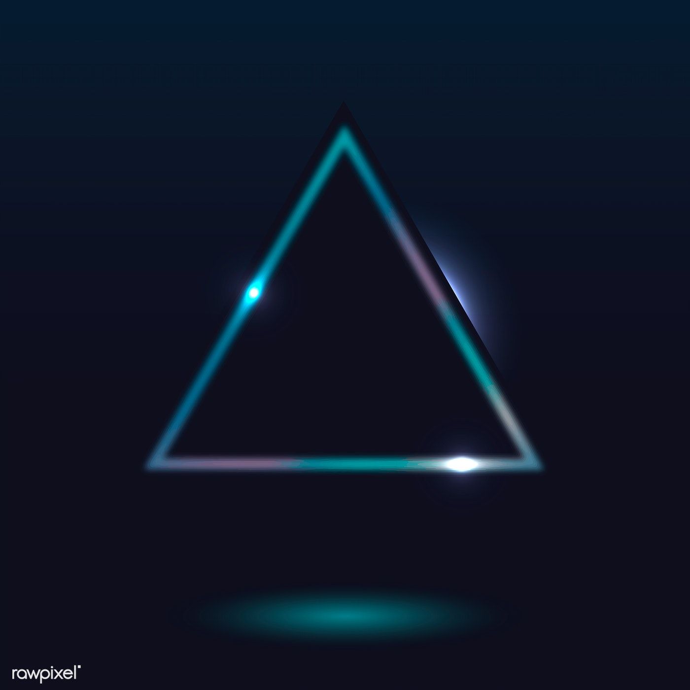 Retro neon triangle badge vector. free image