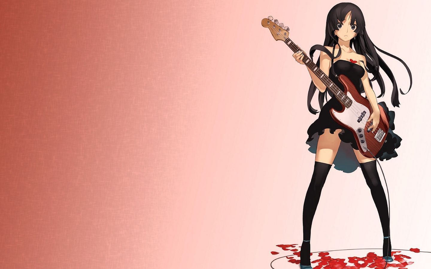 Download wallpaper 1440x900 girl, anime, guitar, musician, rock