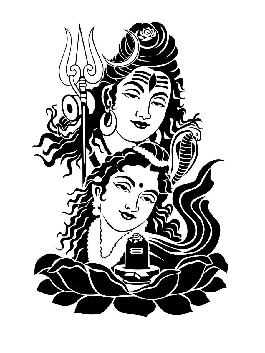 shiv parvati black and white full HD wallpaper download wallpaper, Lord shiva painting, Lord shiva sketch
