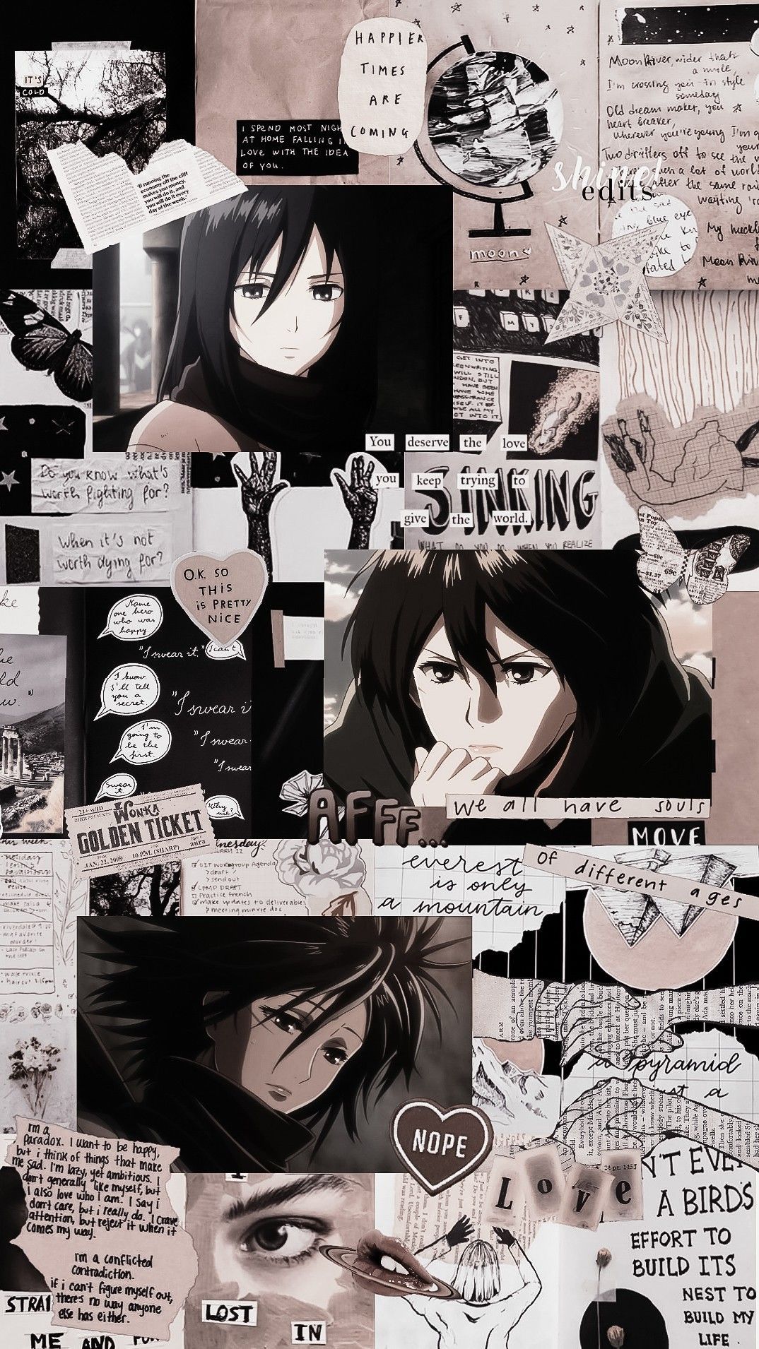 Shingeki no Kyojin. Mikasa. Anime wallpaper iphone, Anime background wallpaper, Cute anime wallpaper