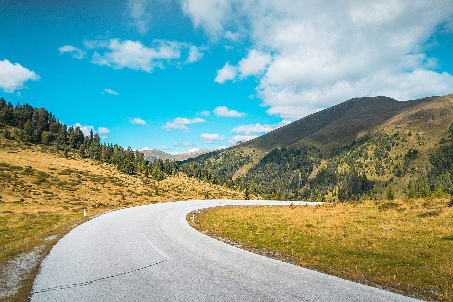 Empty Road in Austrian Mountains Free Download
