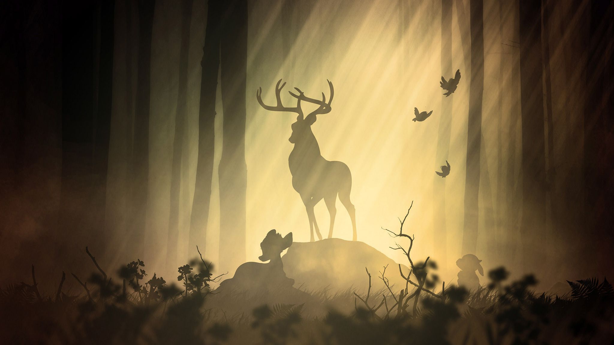 Deer Fantasy Forest, HD Artist, 4k Wallpaper, Image, Background