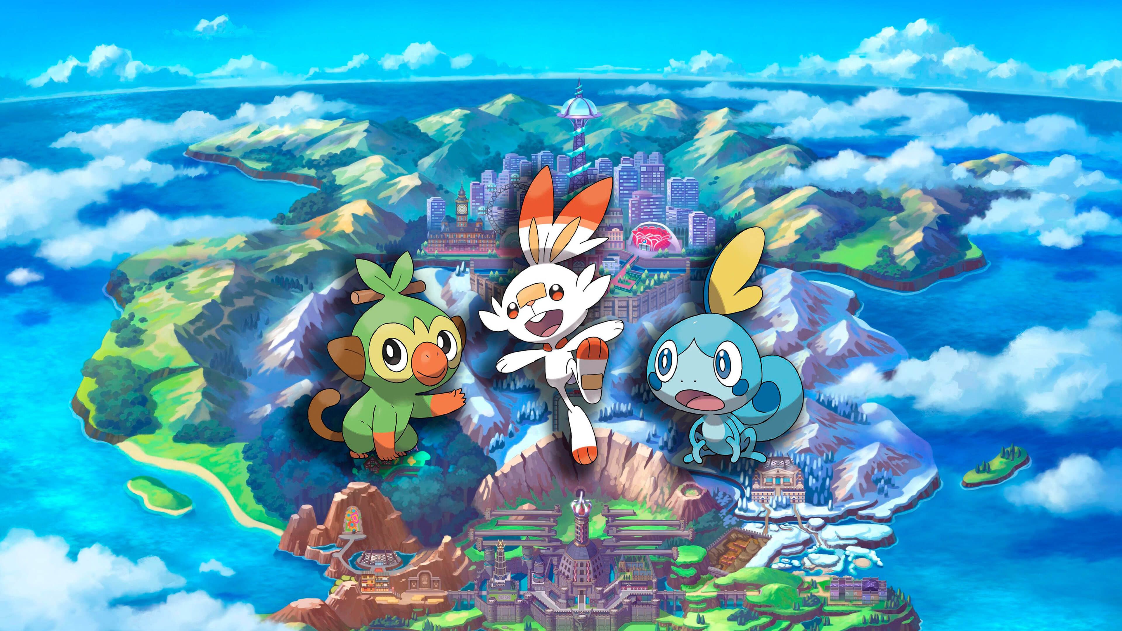 Pokemon Sword And Shield Sobble Grookey Scorbunny UHD 4K Wallpaper