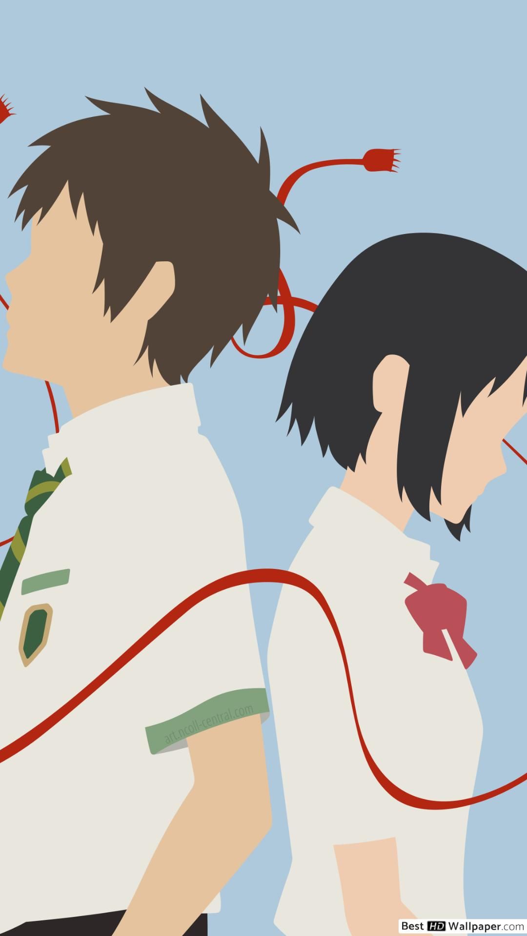 Mitsuha Miyamizu and Taki Tachibana in Your Name HD wallpaper download