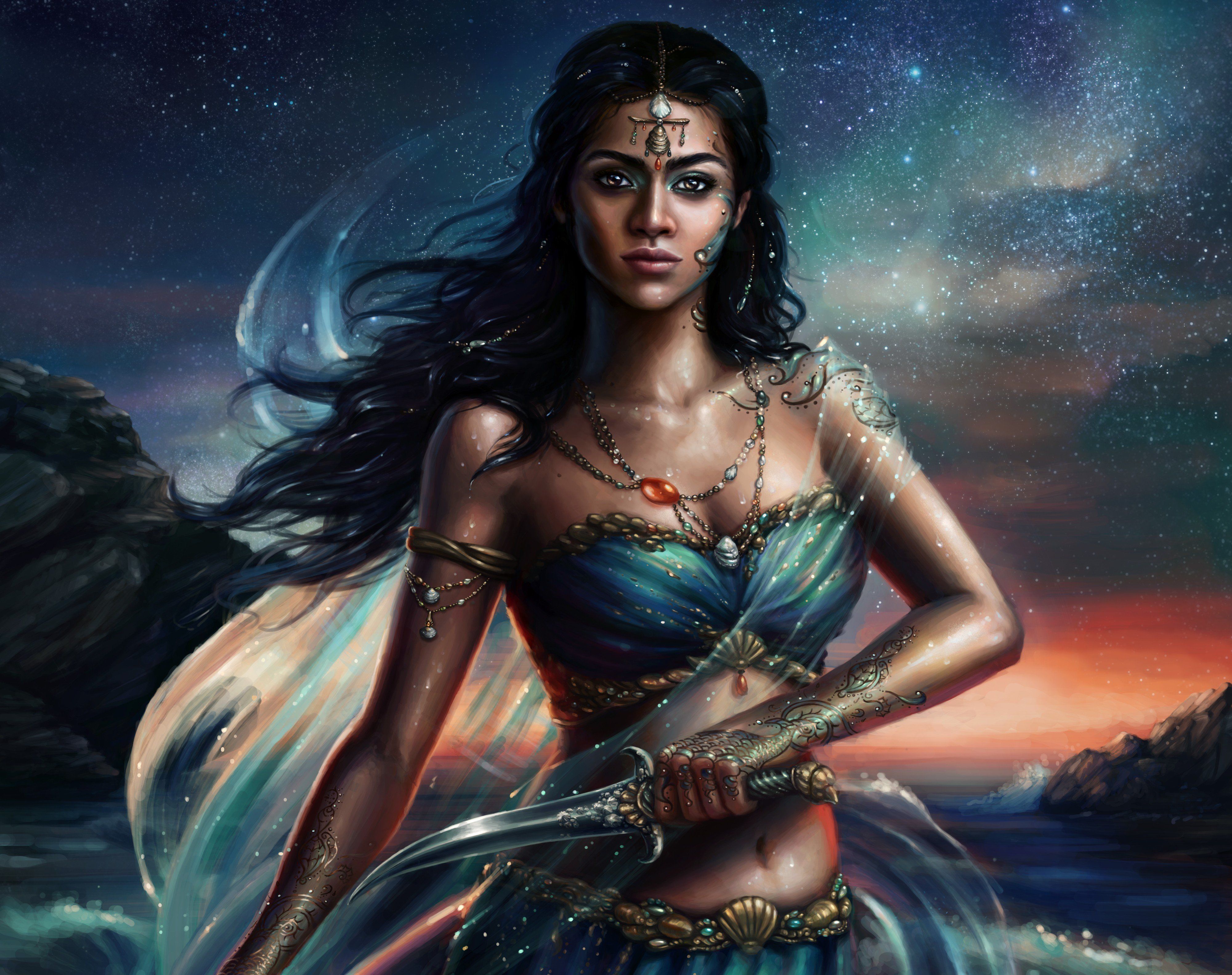 4K Fantasy Women Warrior Wallpaper and Background Image
