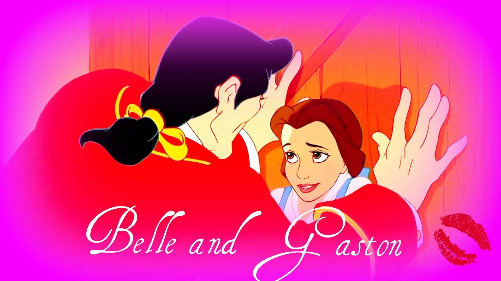 Belle and Gaston Beauty and the Beast Cartoon Widescreen Wallpaper