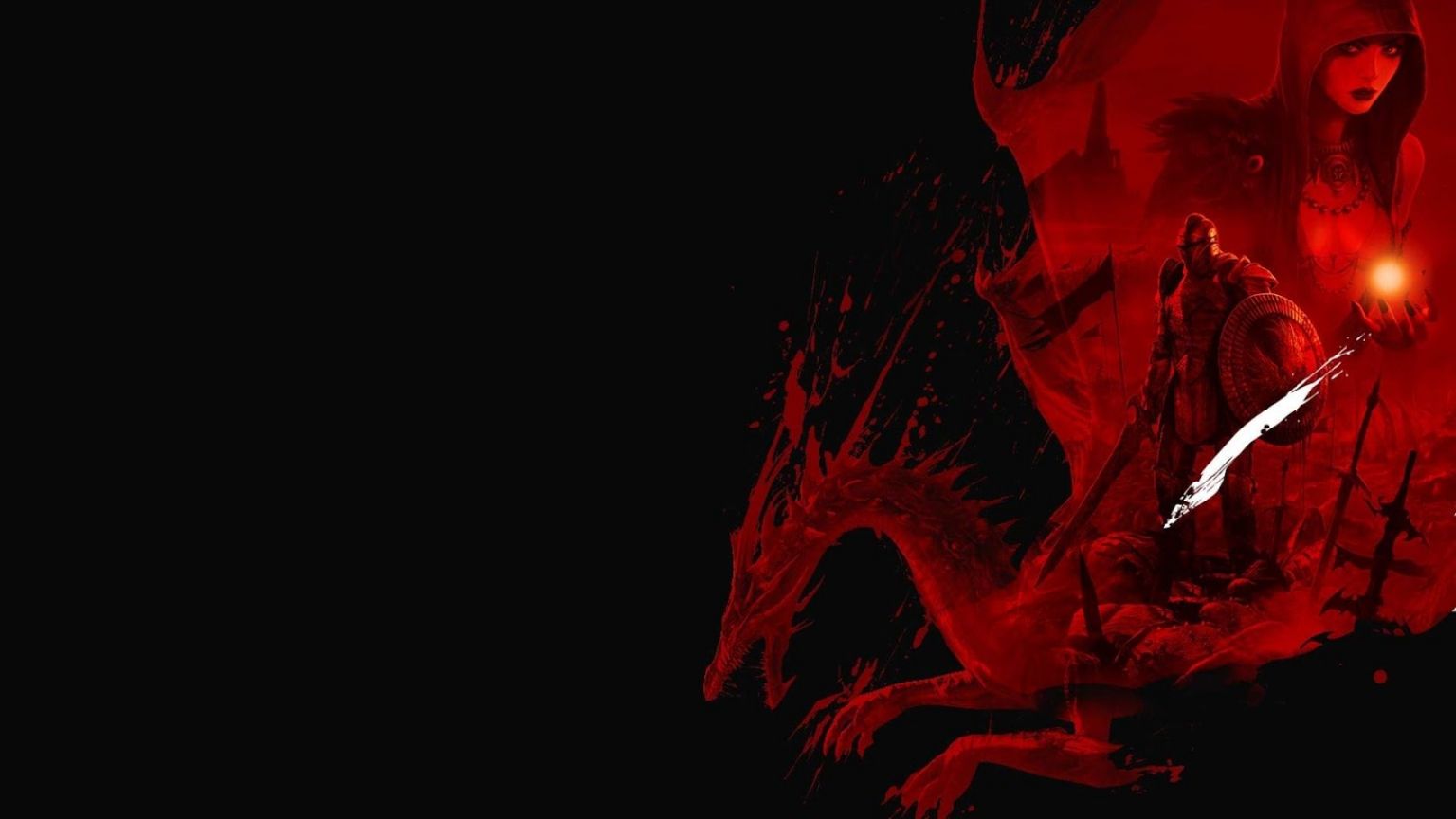 Free download Black and White Wallpaper Dragon Age Blood Red