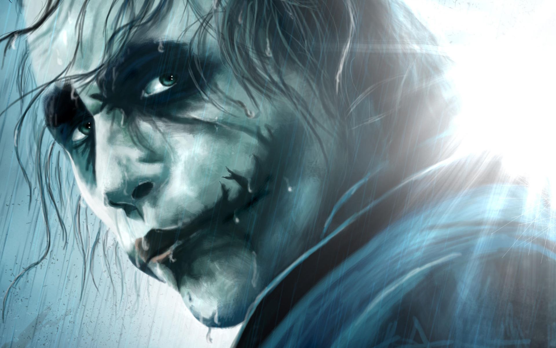 Download Wallpaper Joker, Rain, Anti Hero, Close Up, Creative