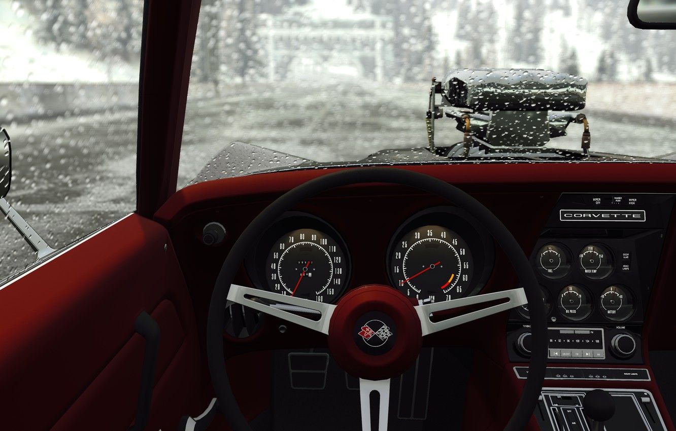 Photo Wallpaper Car, Corvette, Game, Muscle Car, Old