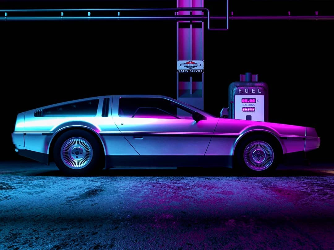 DeLorean, outrun. Delorean, Synthwave, Retro waves