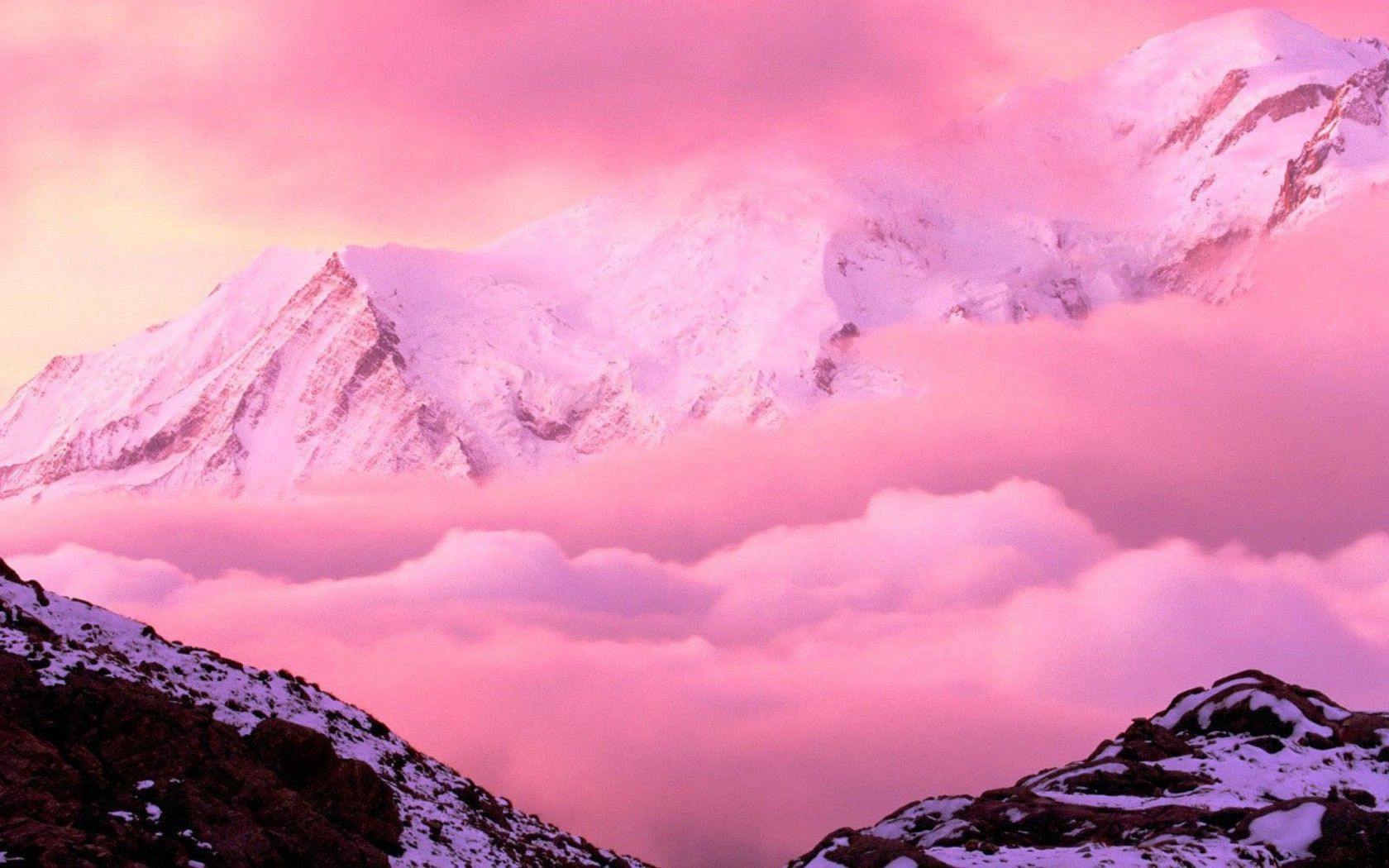 mountain wallpapers clouds pink 4k mountains nature aesthetic landscape amazing desktop background snow abstract purple palette alliswall wall tags recently