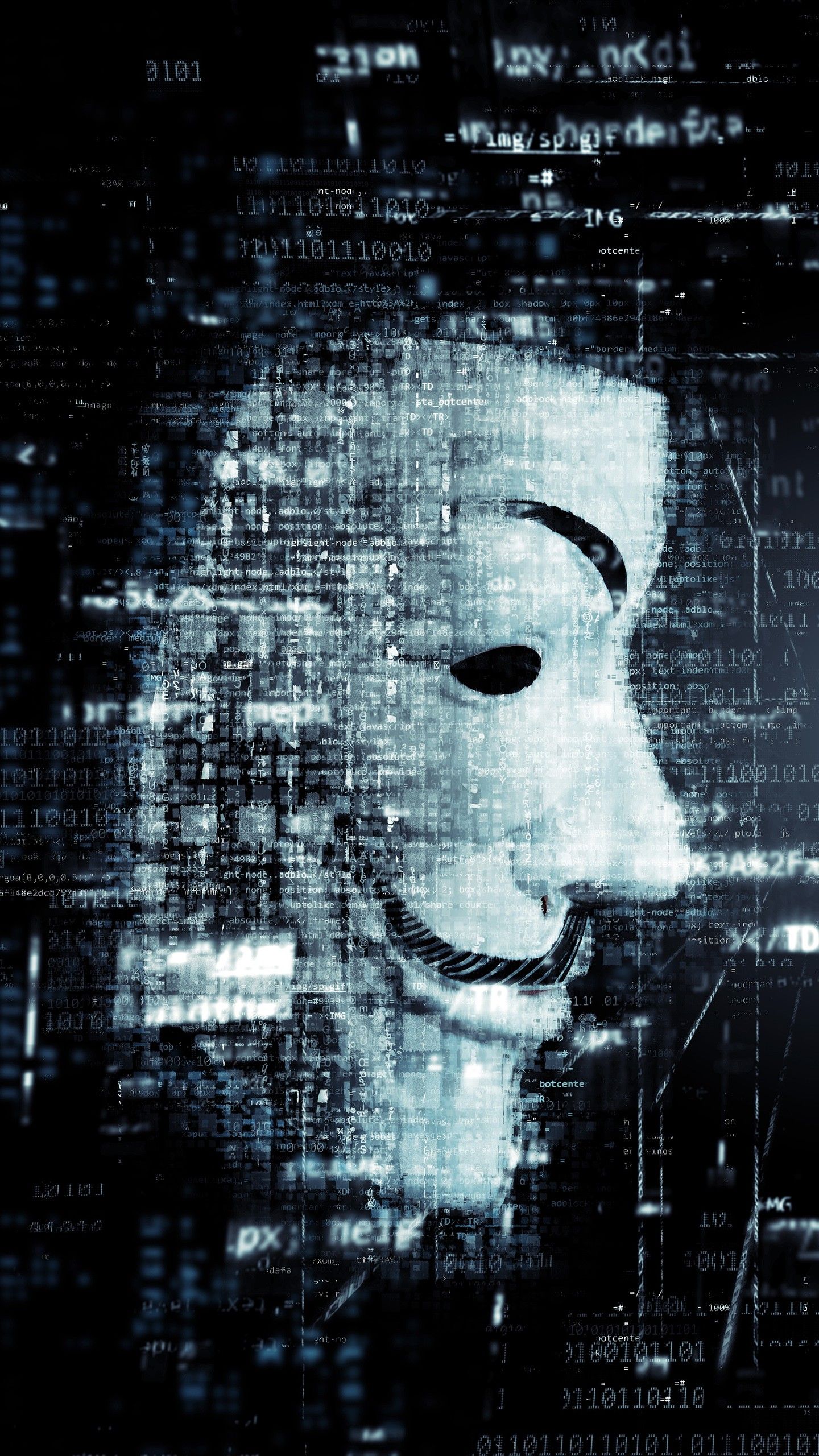 Anonymous Hacker Mask 5K Wallpaper