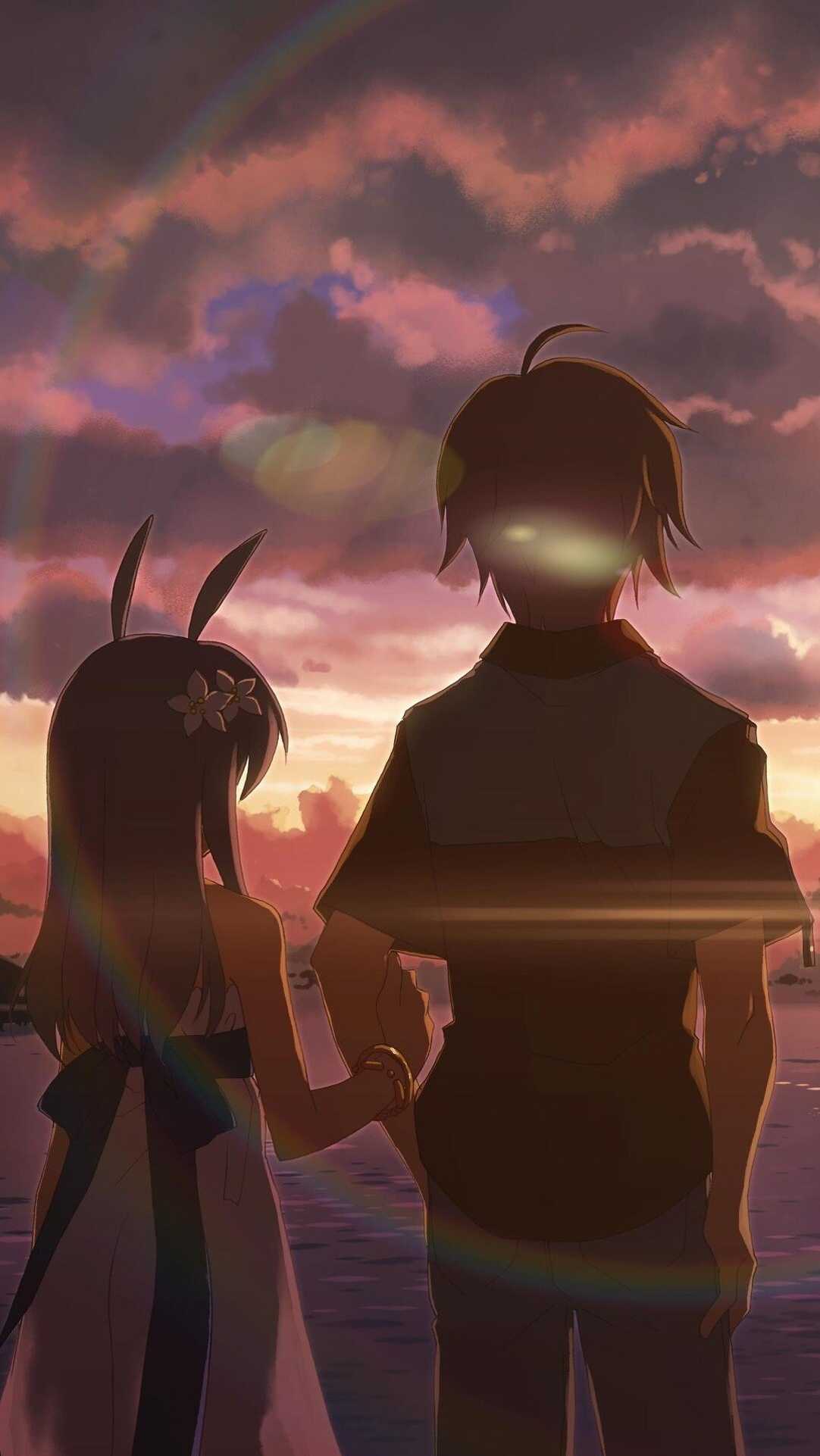 Anime Boy And Girl Alone HD Wallpaper
