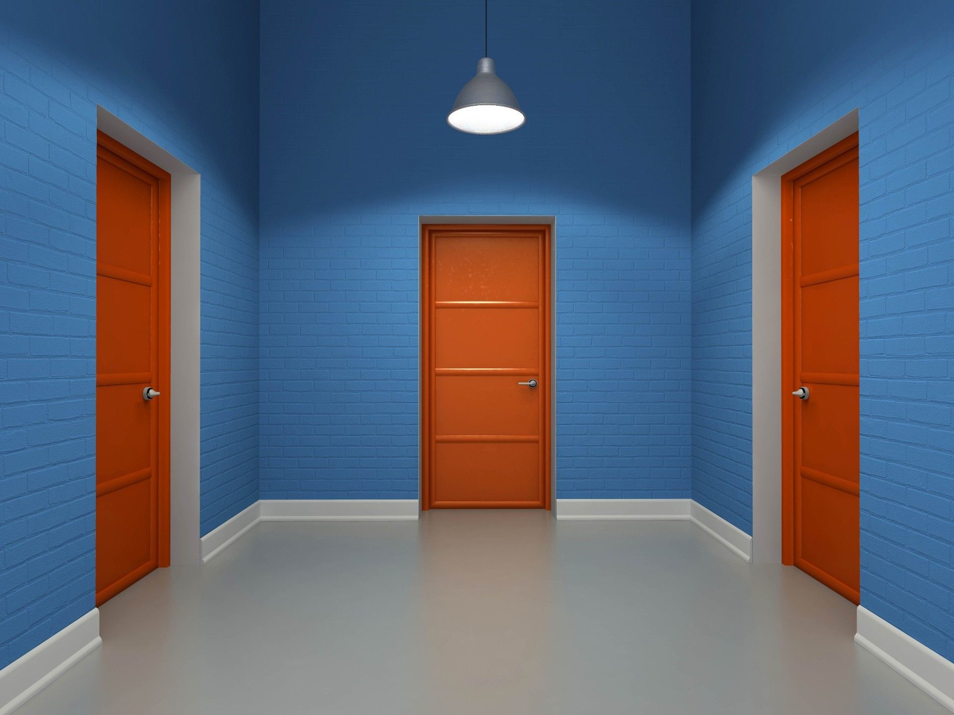 Three Doors In An Empty Room Background Full HD
