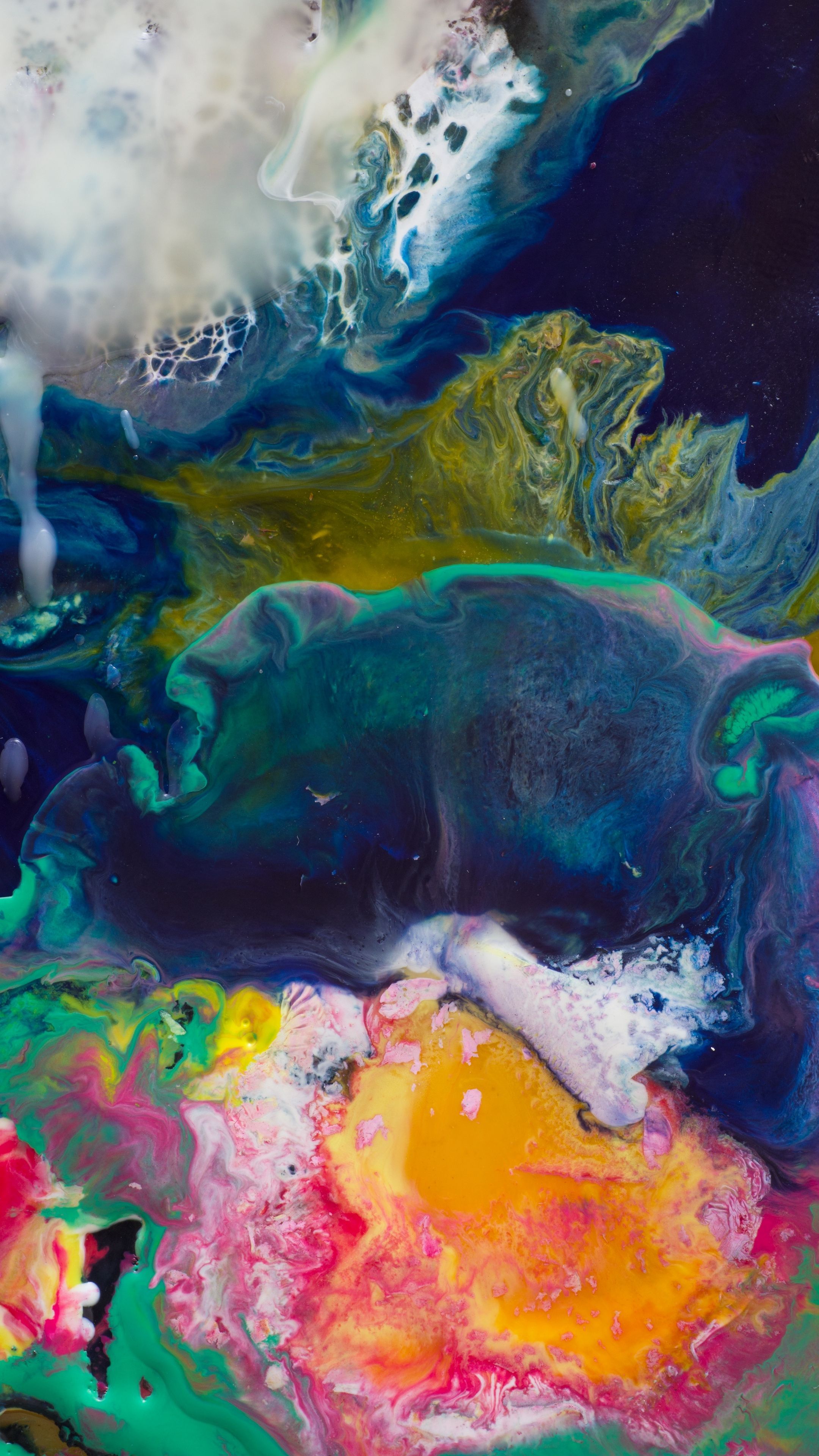 Abstract stains, paint, multicolored, wax painting #android