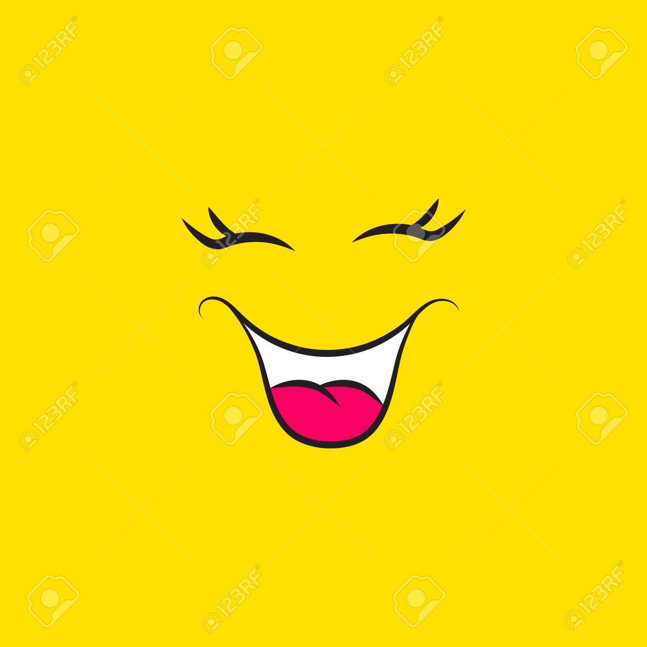 Free download Funny Smiley Face Icon On Yellow Background Laughing