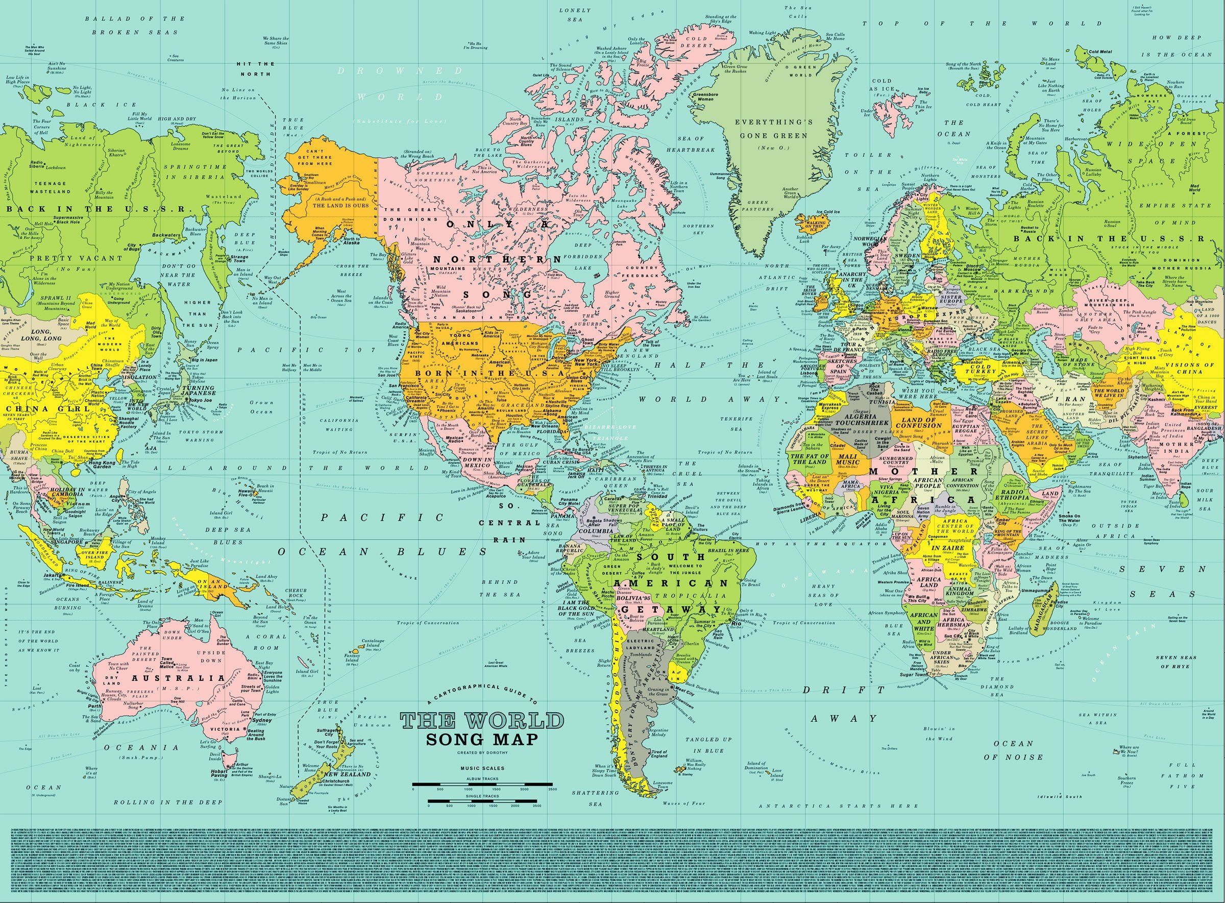 This World Map Pin Points 200 Songs Right Where They Should Be