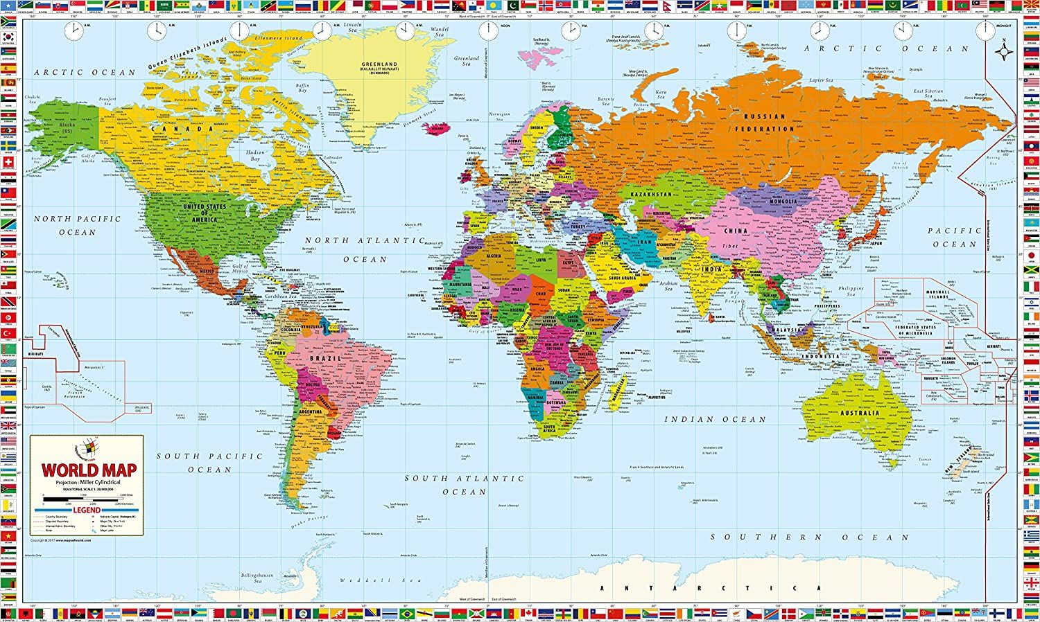 World Map Professional Edition (78 W x 47 H): Amazon.ca