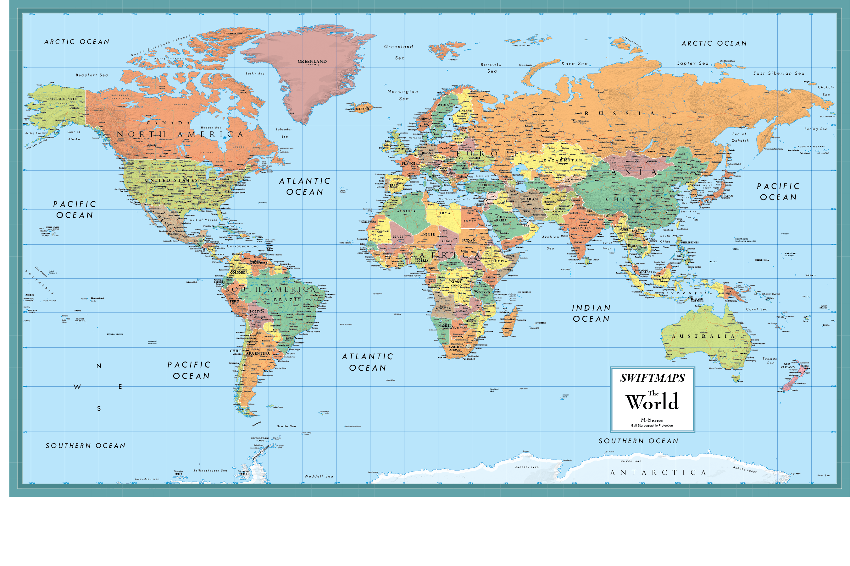 Rand McNally Deluxe Signature World Map Wall Poster