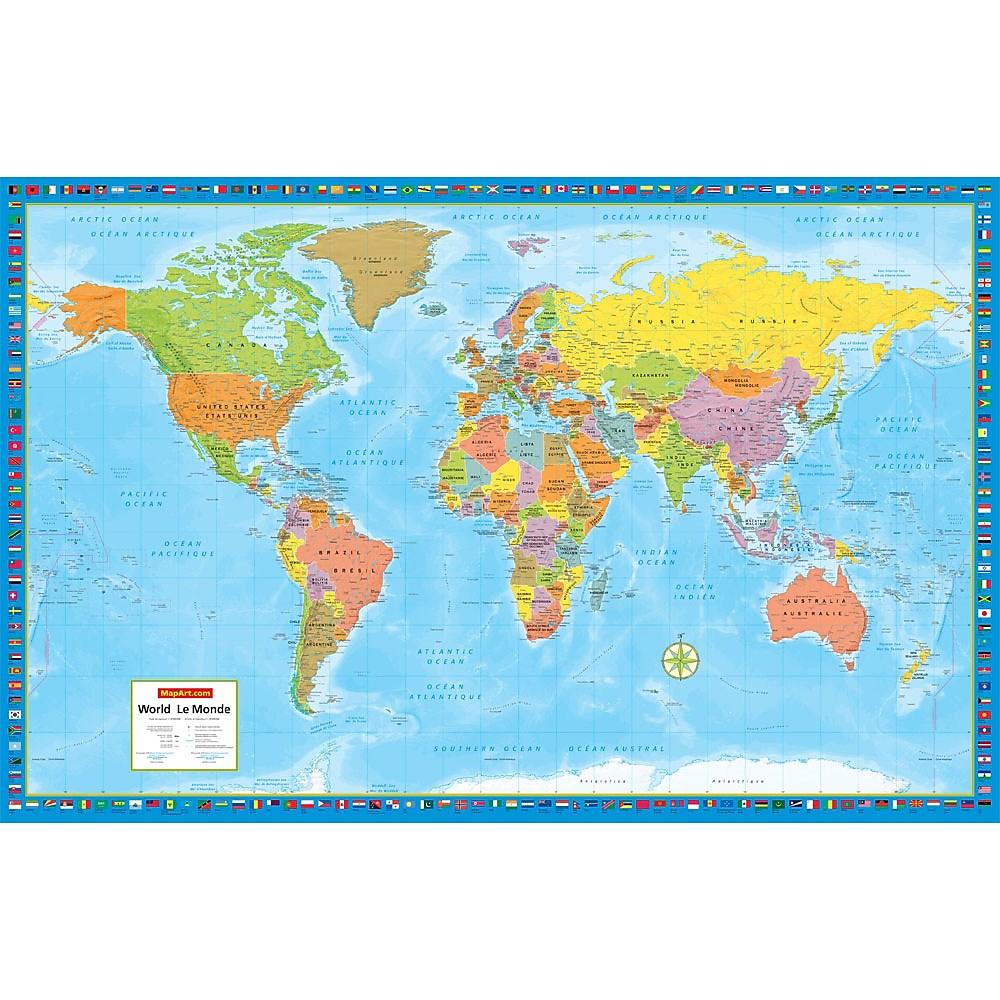 MapArt World Lg Scale Wall Map