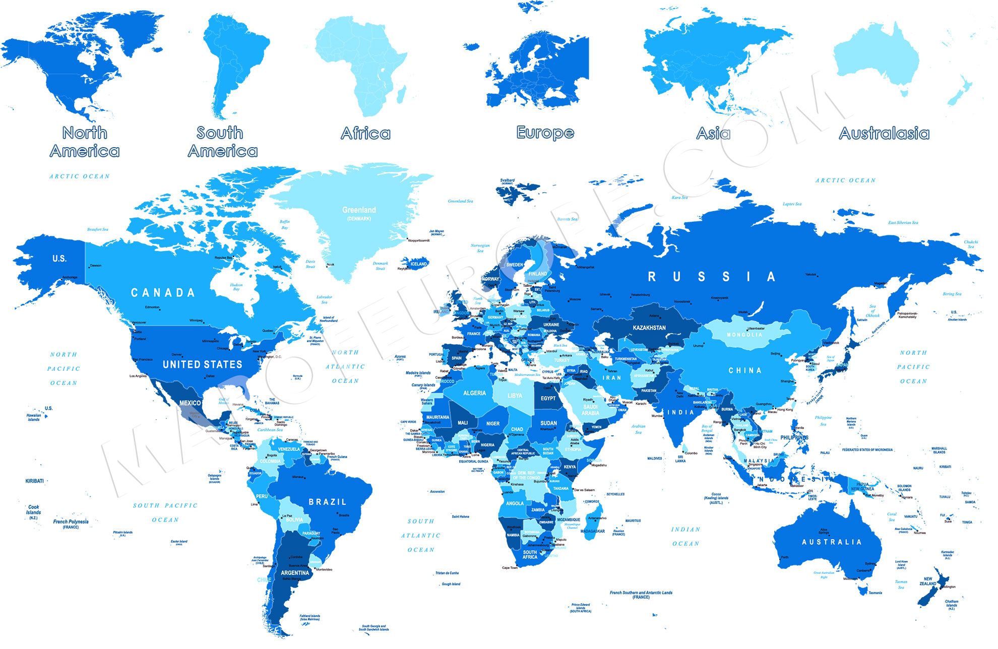 World Map. Map of the World and Countries