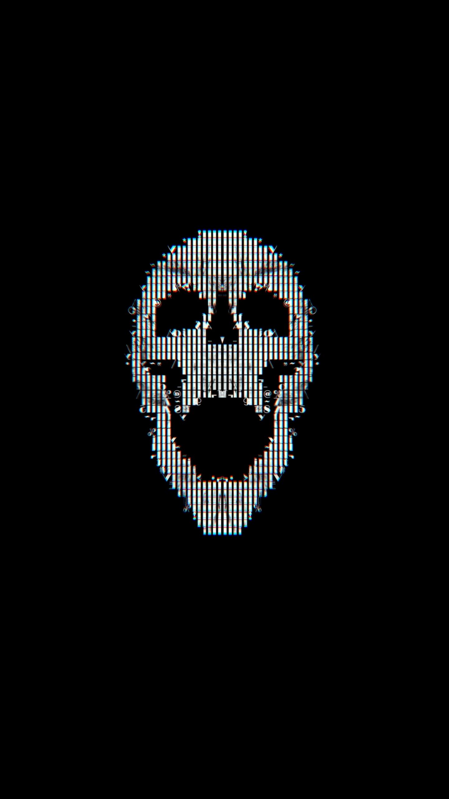 Download Skull, dark art, minimal wallpaper, 1440x QHD