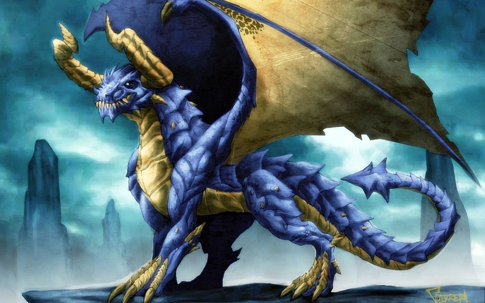 Blue dragon Desktop wallpaper 1680x1050