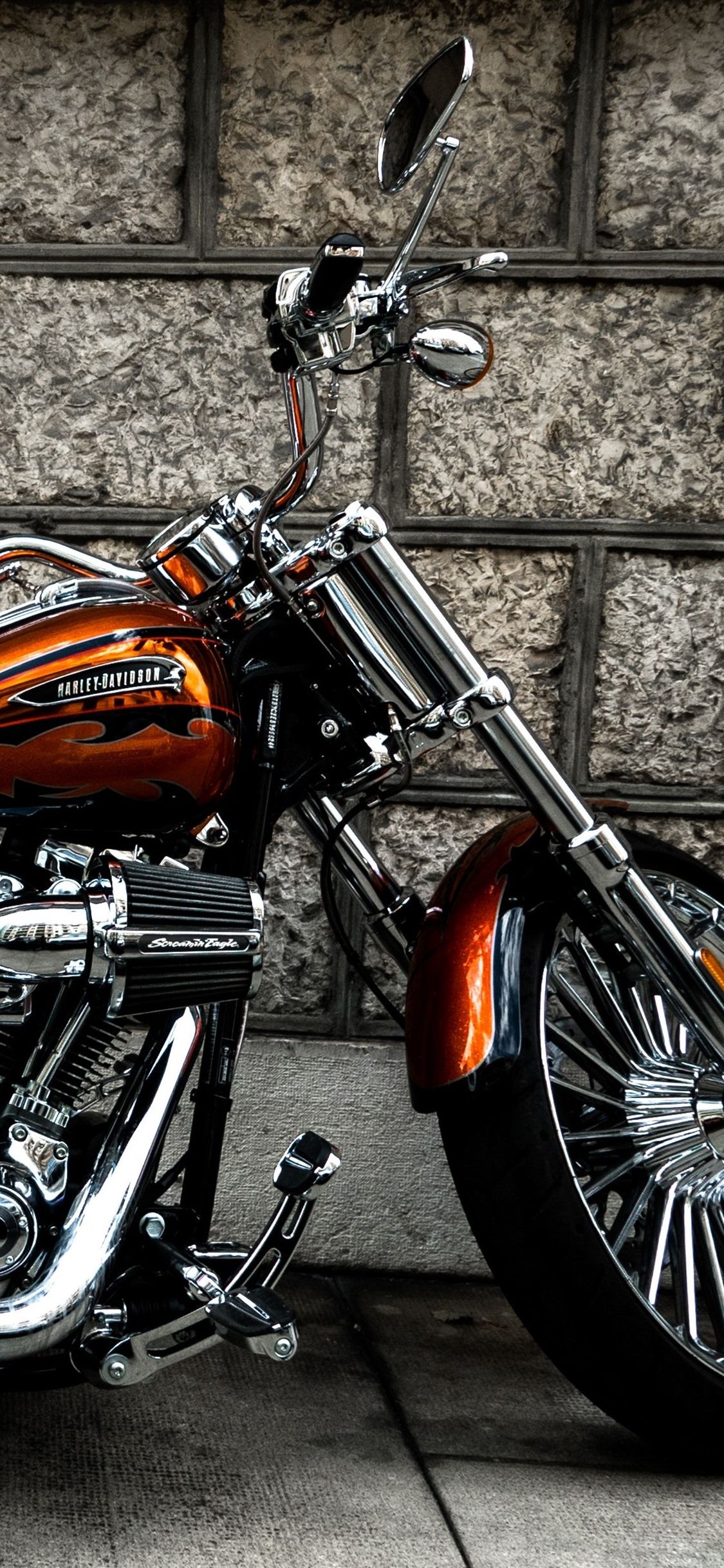 Harley Davidson Motorcycle, Side View 1125x2436 IPhone 11 Pro XS X
